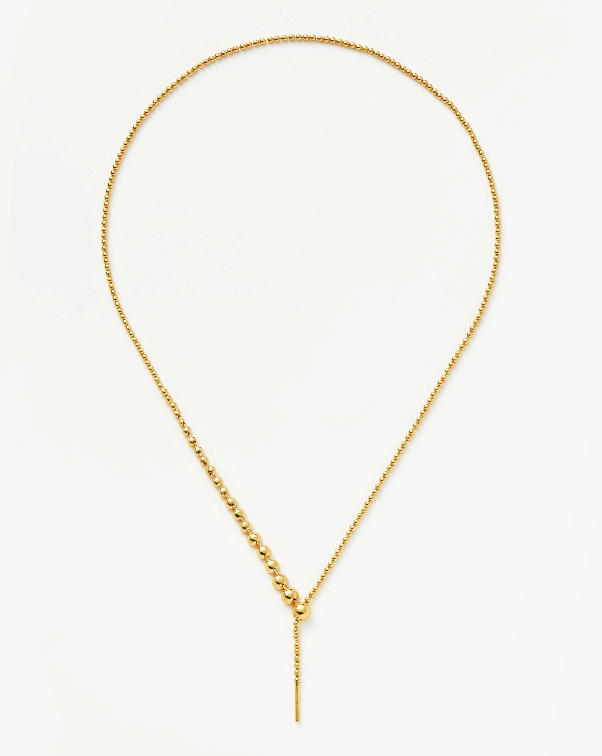 Beaded Stone Slider Lariat Necklace | 18k Gold Vermeil/Cubic Zirconia - Image 3