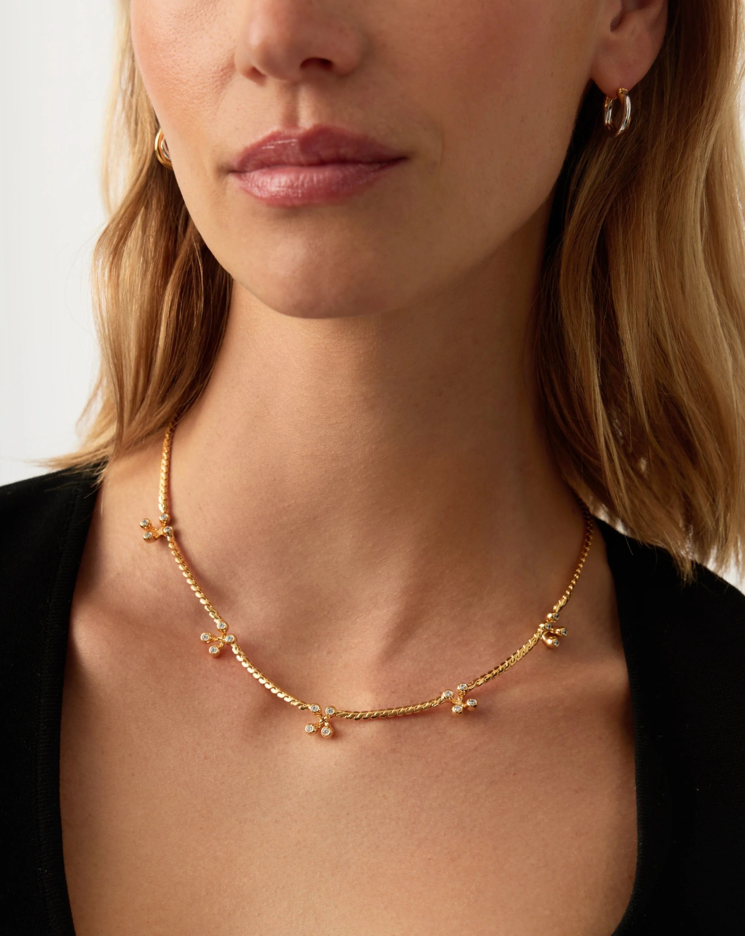 Atom Charm Necklace | 18k Gold Plated Cubic Zirconia - Image 2