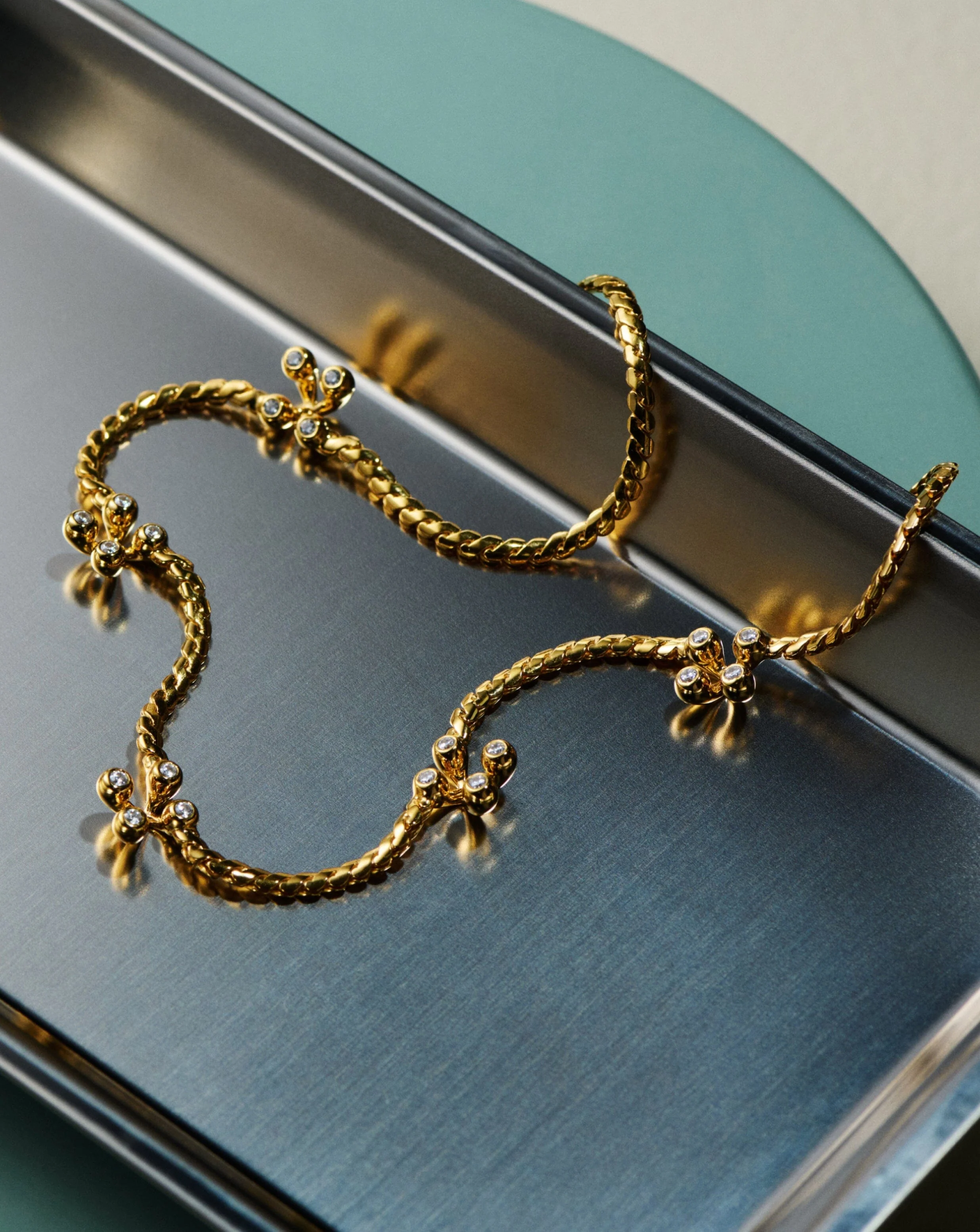 Atom Charm Necklace | 18k Gold Plated Cubic Zirconia - Image 4