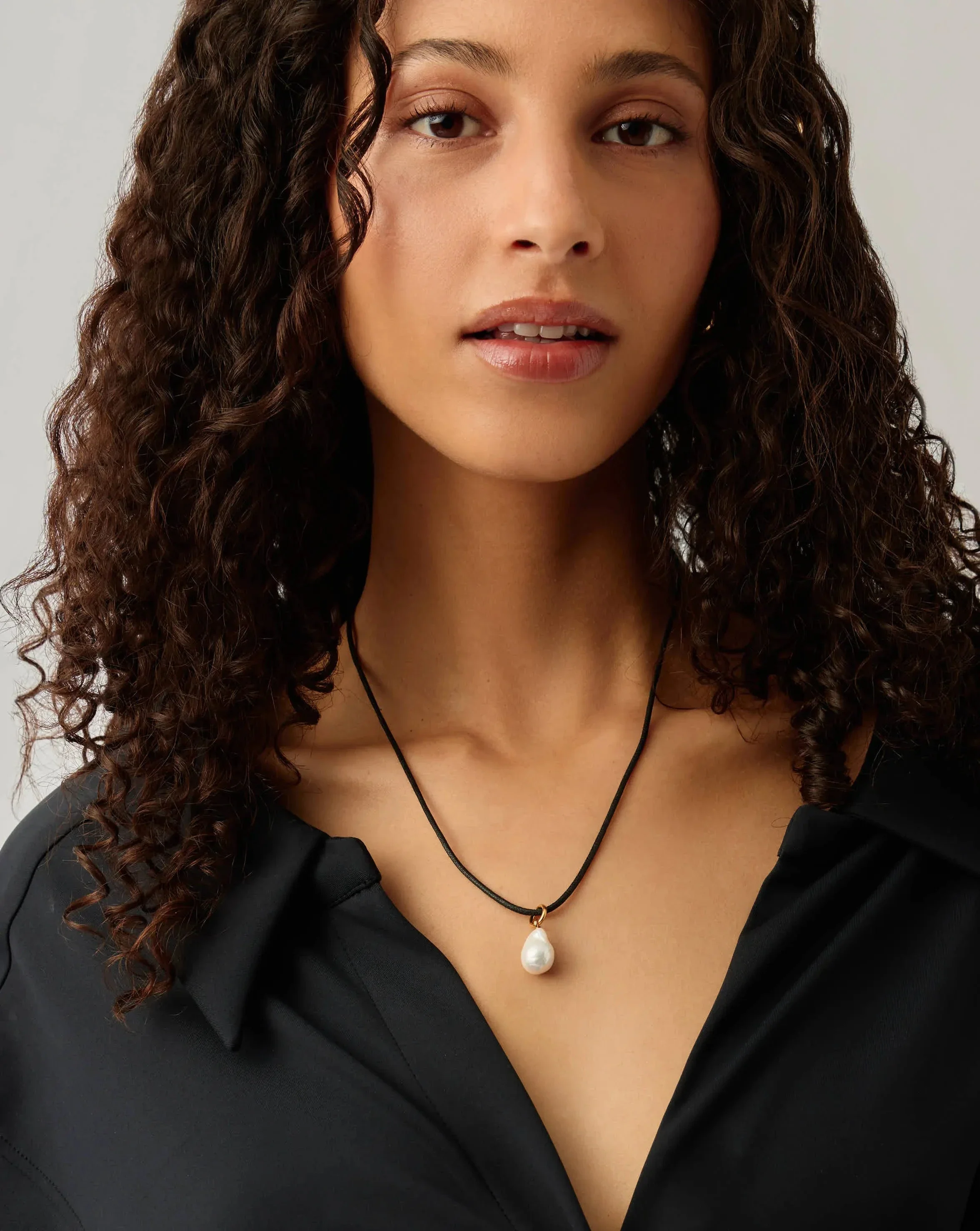 Baroque Pearl Cord Necklace | 18k Gold Vermeil/Pearl - Image 3
