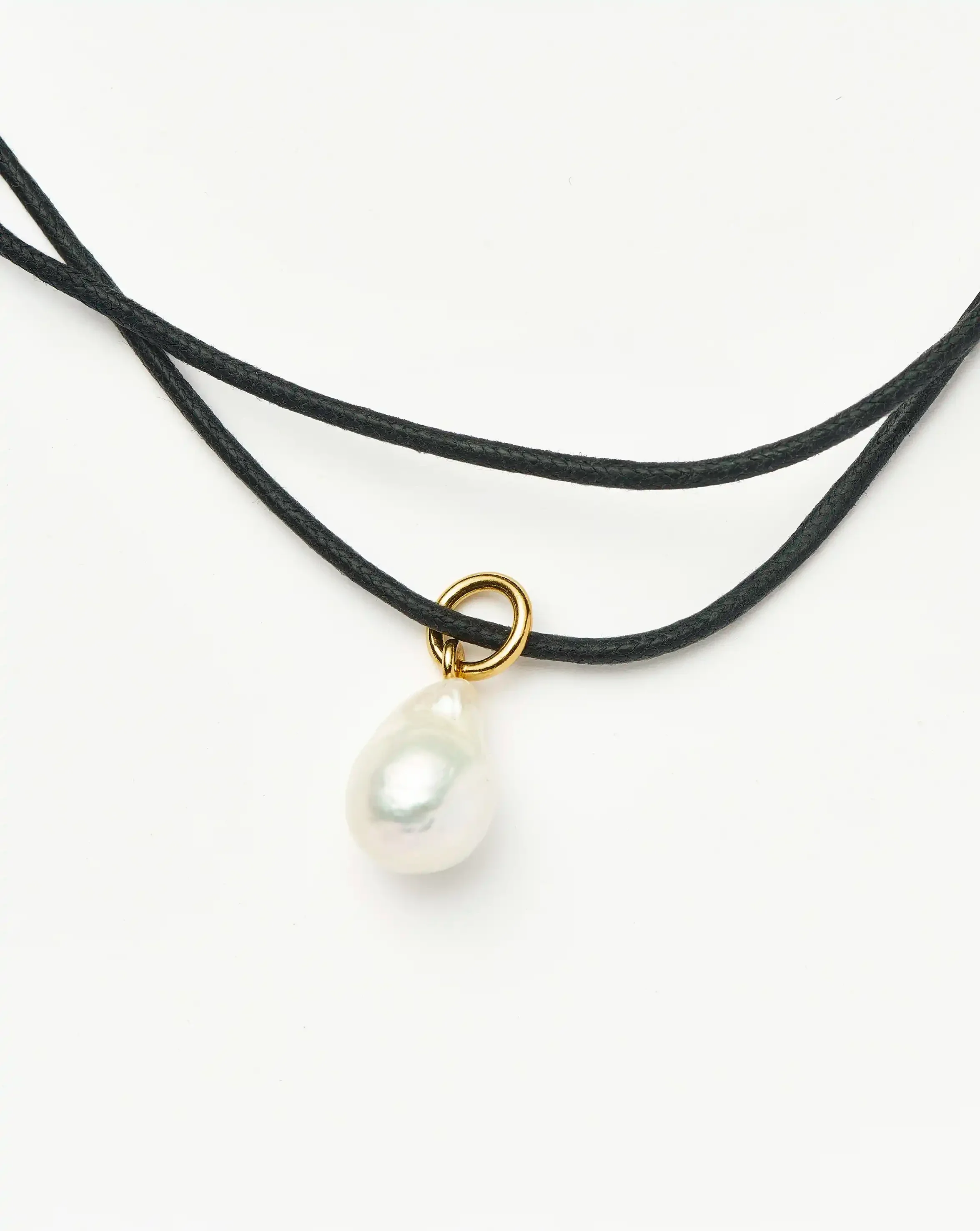 Baroque Pearl Cord Necklace | 18k Gold Vermeil/Pearl - Image 4