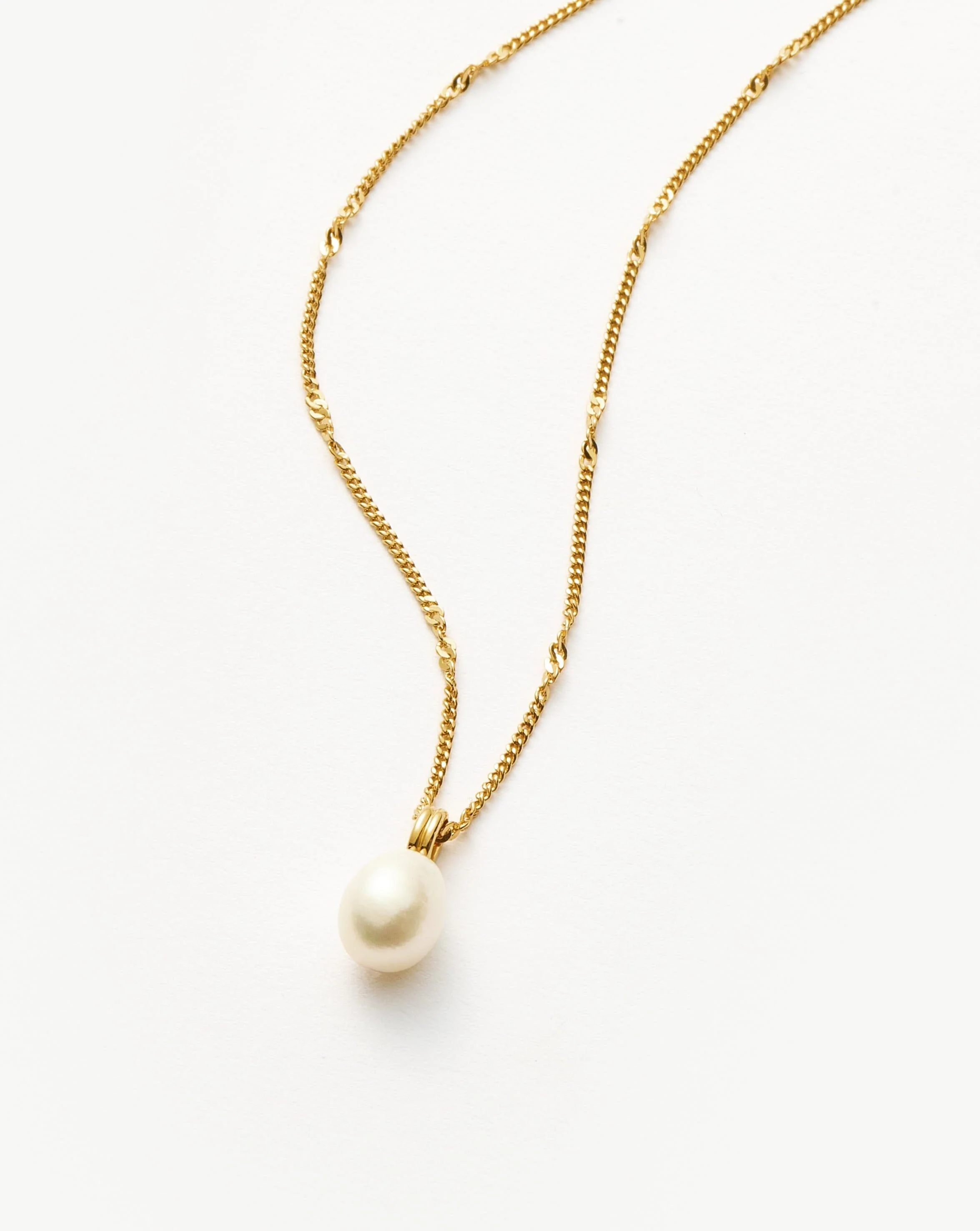 Baroque Pearl Twisted Chain Necklace | 18k Gold Plated Vermeil/Pearl - Image 4