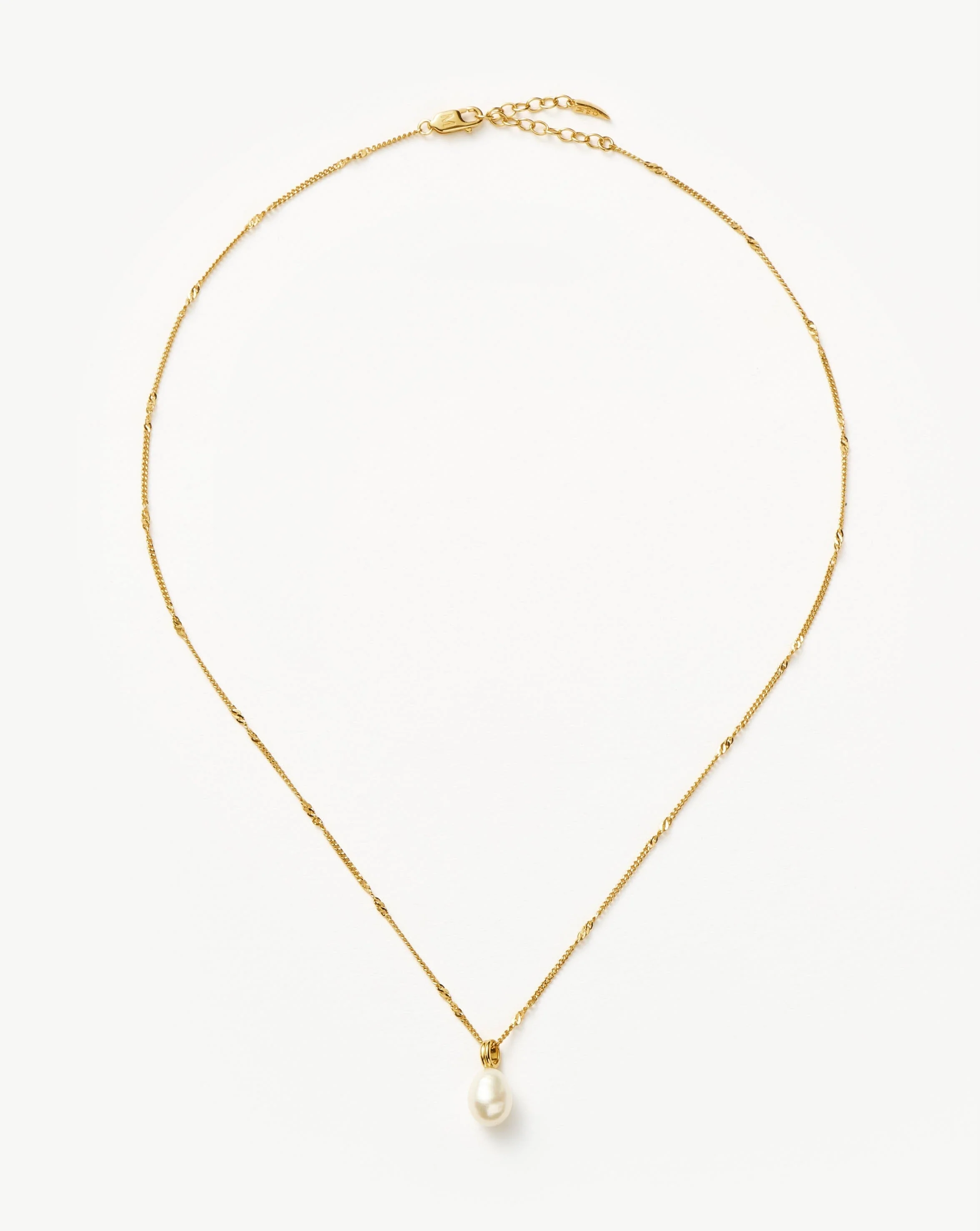 Baroque Pearl Twisted Chain Necklace | 18k Gold Plated Vermeil/Pearl - Image 5