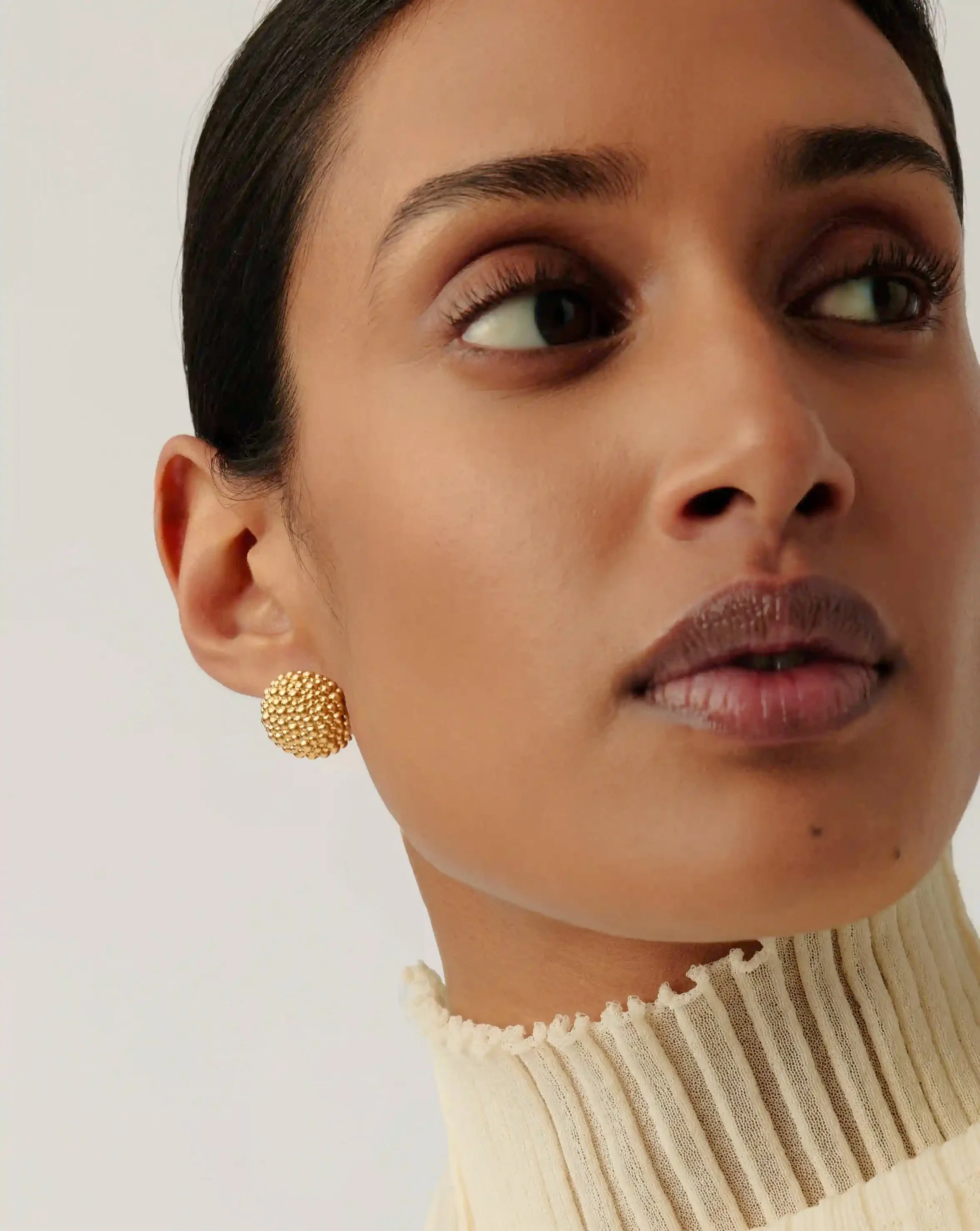 Baya Dome Stud Earrings | 18k Gold Plated - Image 6