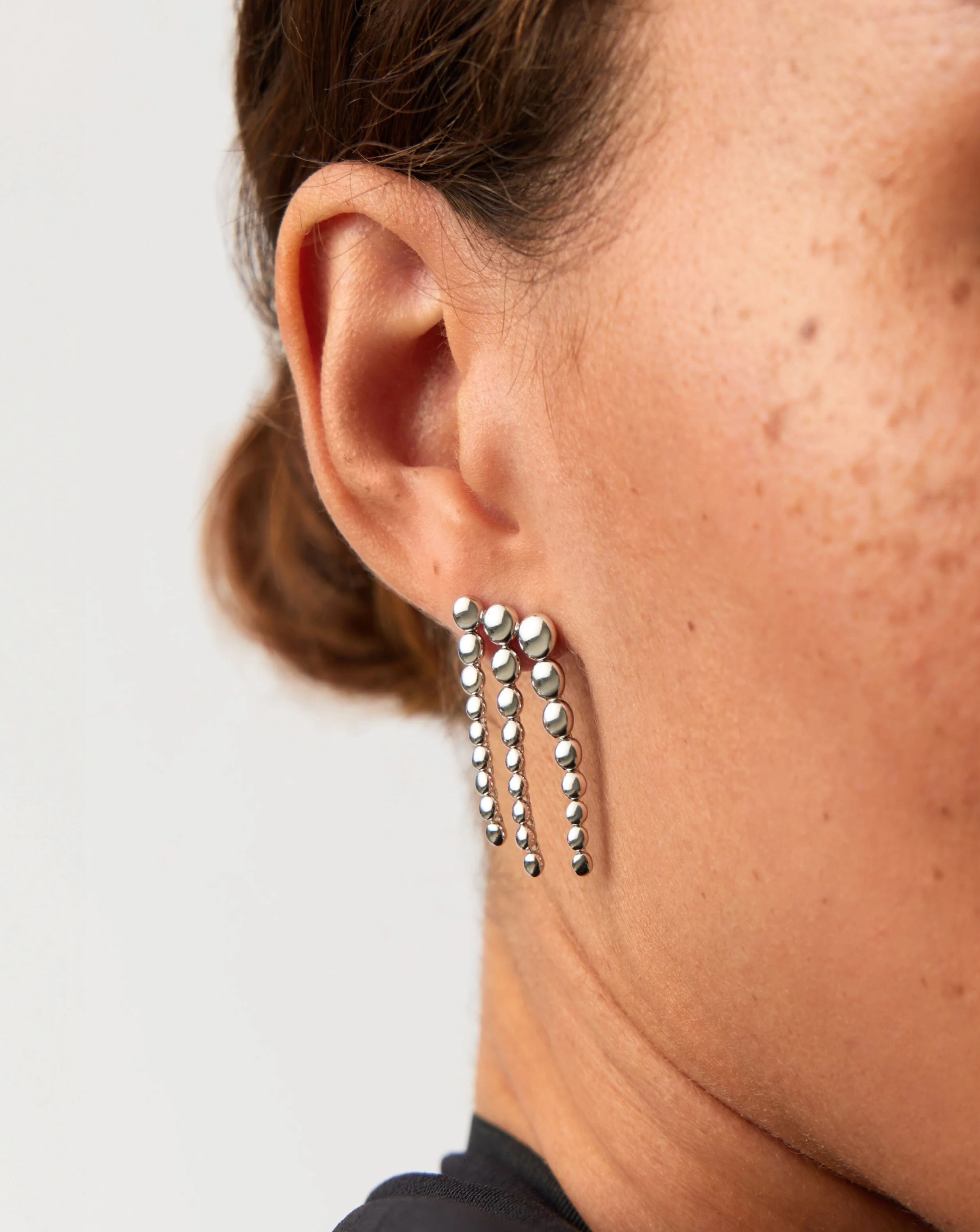Beaded Waterfall Drop Earrings | Sterling Silver - Image 3