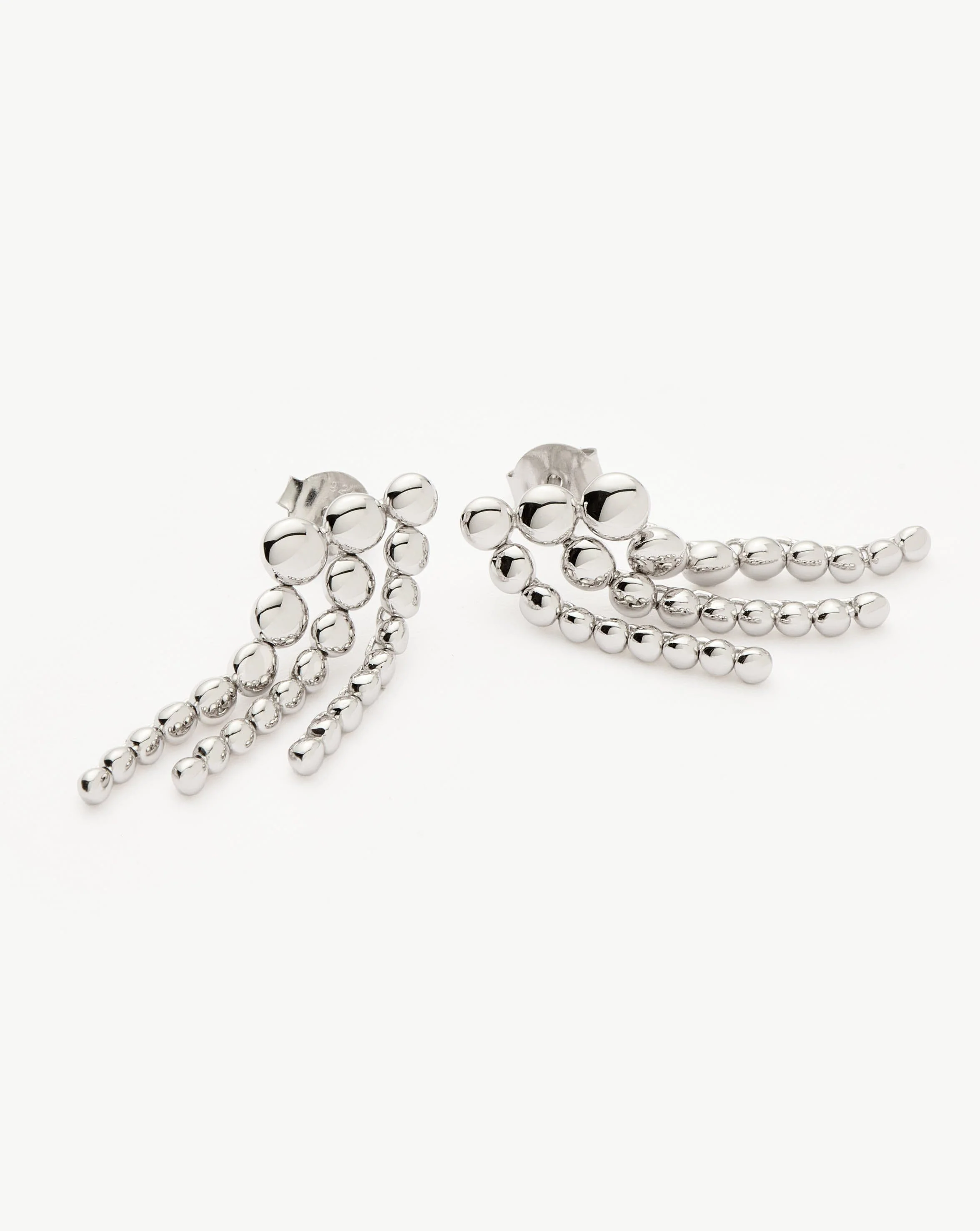 Beaded Waterfall Drop Earrings | Sterling Silver - Image 4