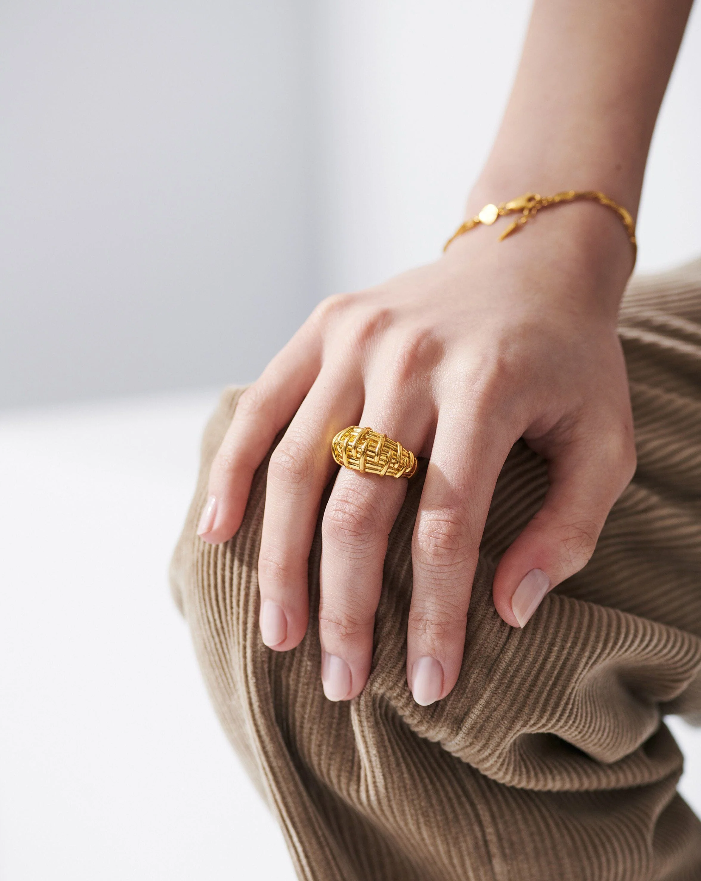 Bombe Raffia Ring | 18k Gold Plated - Image 2