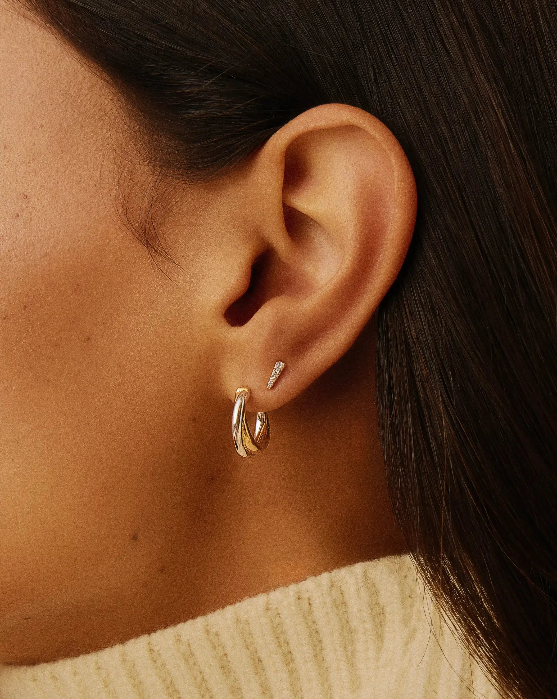 Celestial Pave Spike Stud Earrings | 18k Gold Vermeil/Cubic Zirconia - Image 2