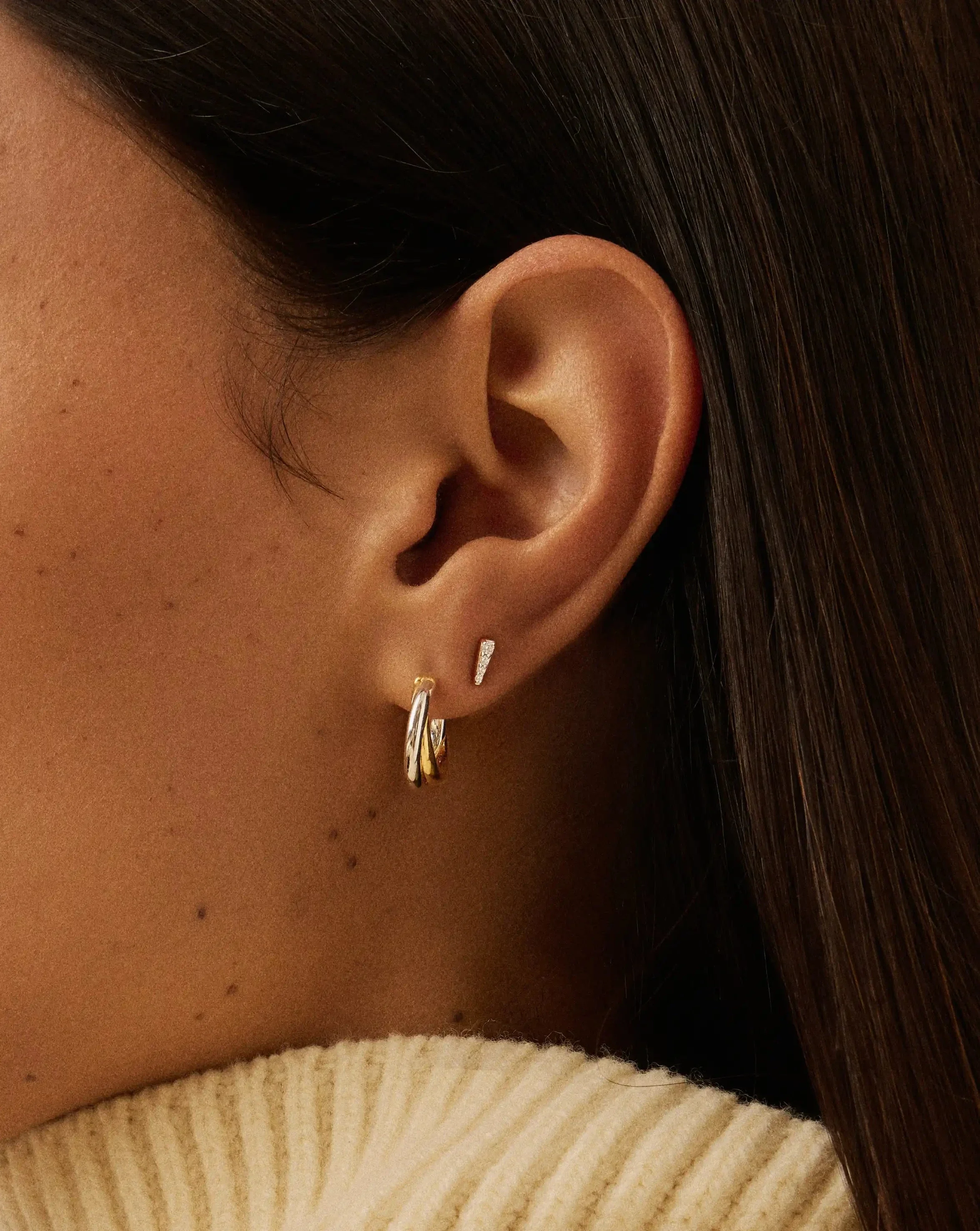 Celestial Pave Spike Stud Earrings | 18k Gold Vermeil/Cubic Zirconia - Image 3