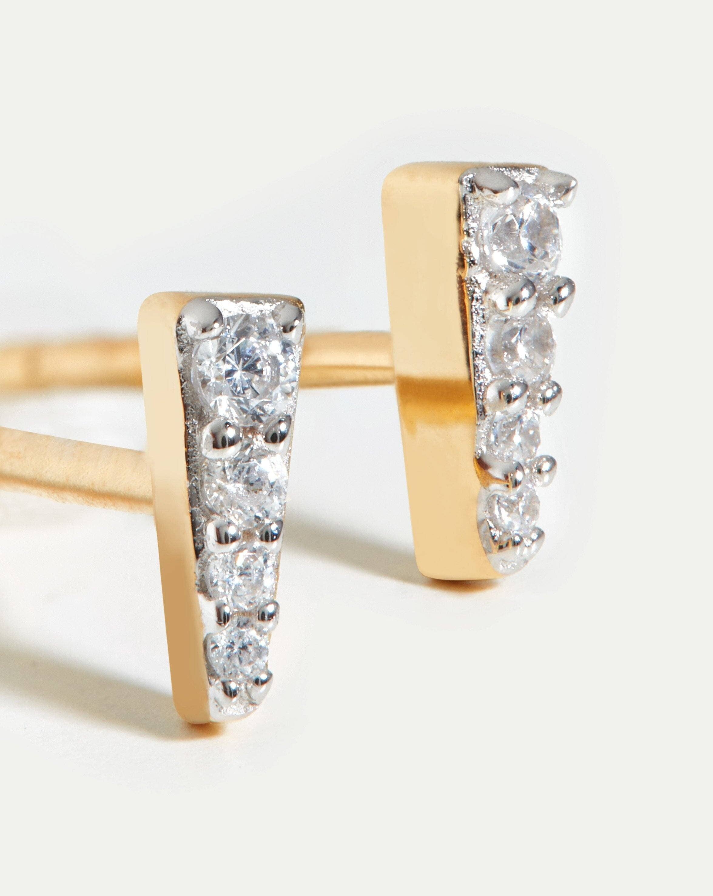 Celestial Pave Spike Stud Earrings | 18k Gold Vermeil/Cubic Zirconia - Image 4