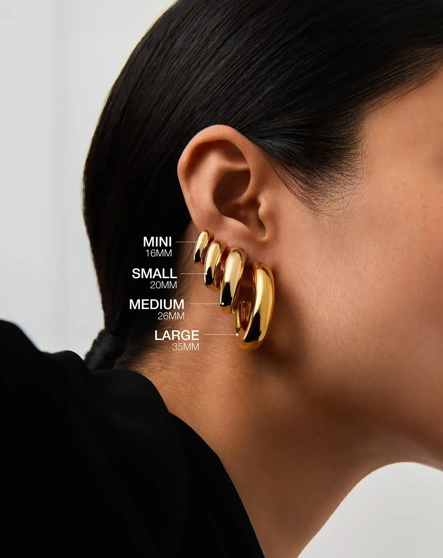 Chubby Medium Hoop Earrings | 18k Gold Vermeil - Image 3