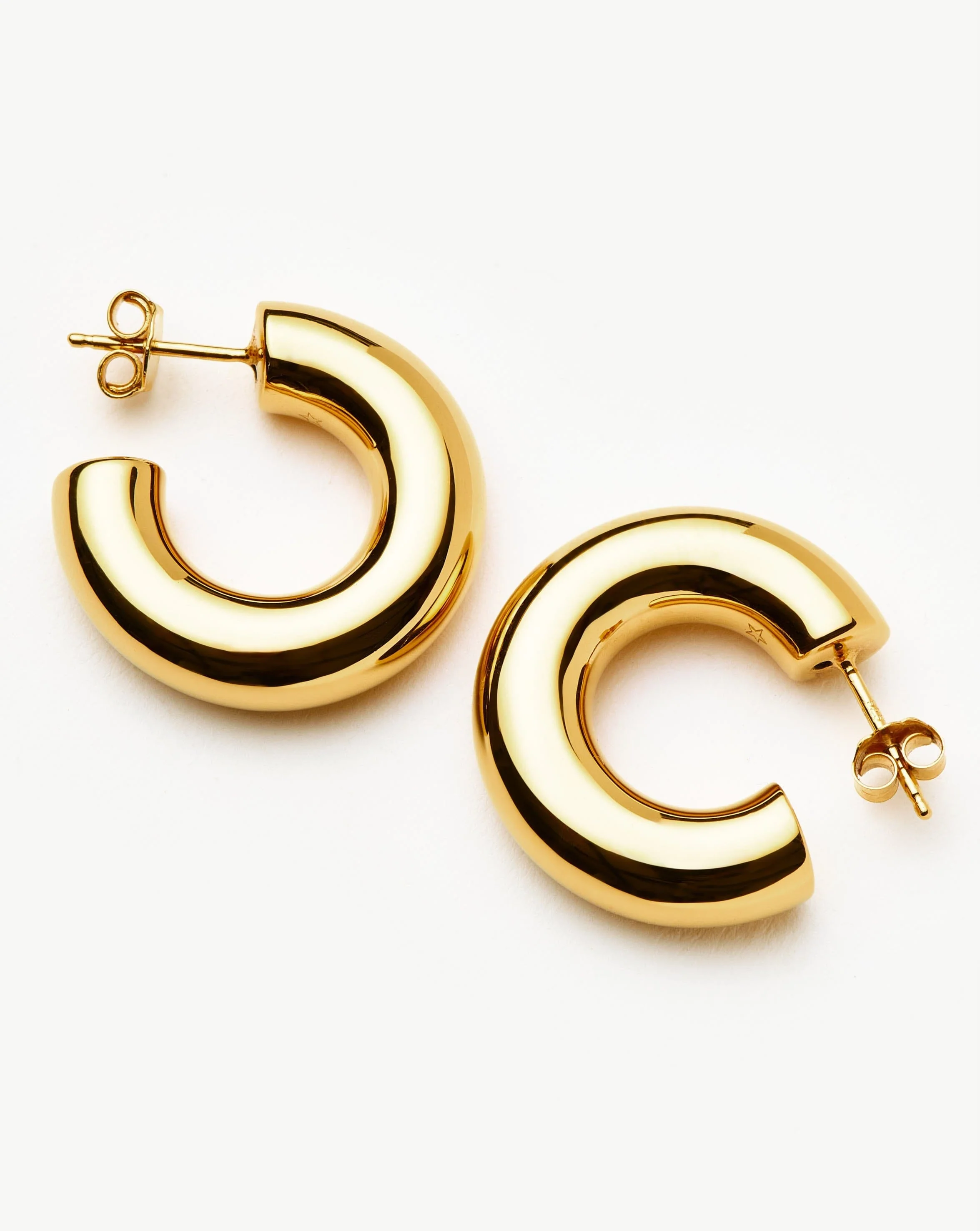 Chubby Medium Hoop Earrings | 18k Gold Vermeil - Image 4