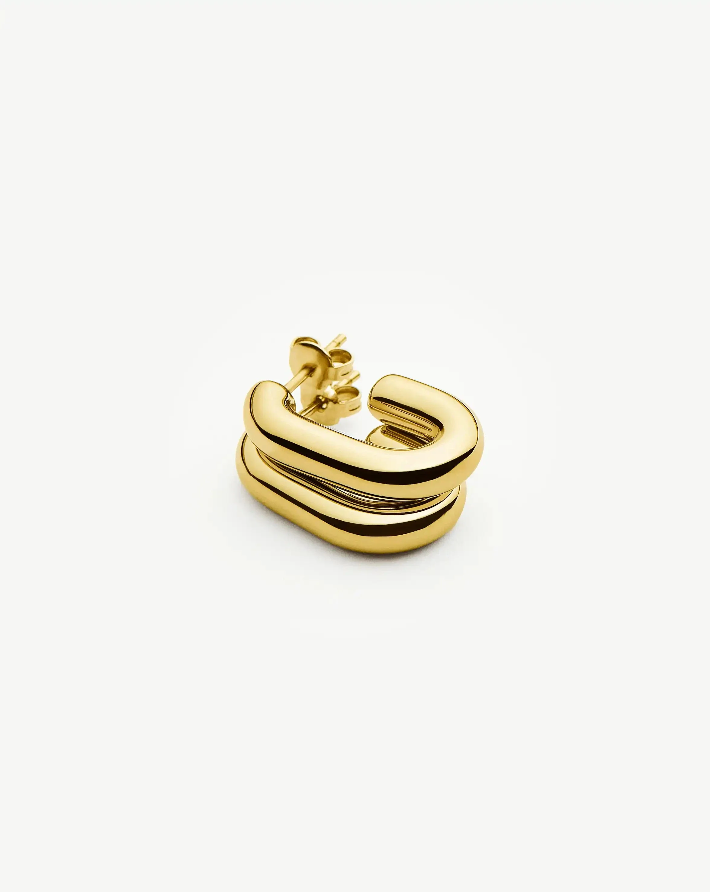 Chubby Oval Small Hoop Earrings | 18k Gold Plated - Image 4