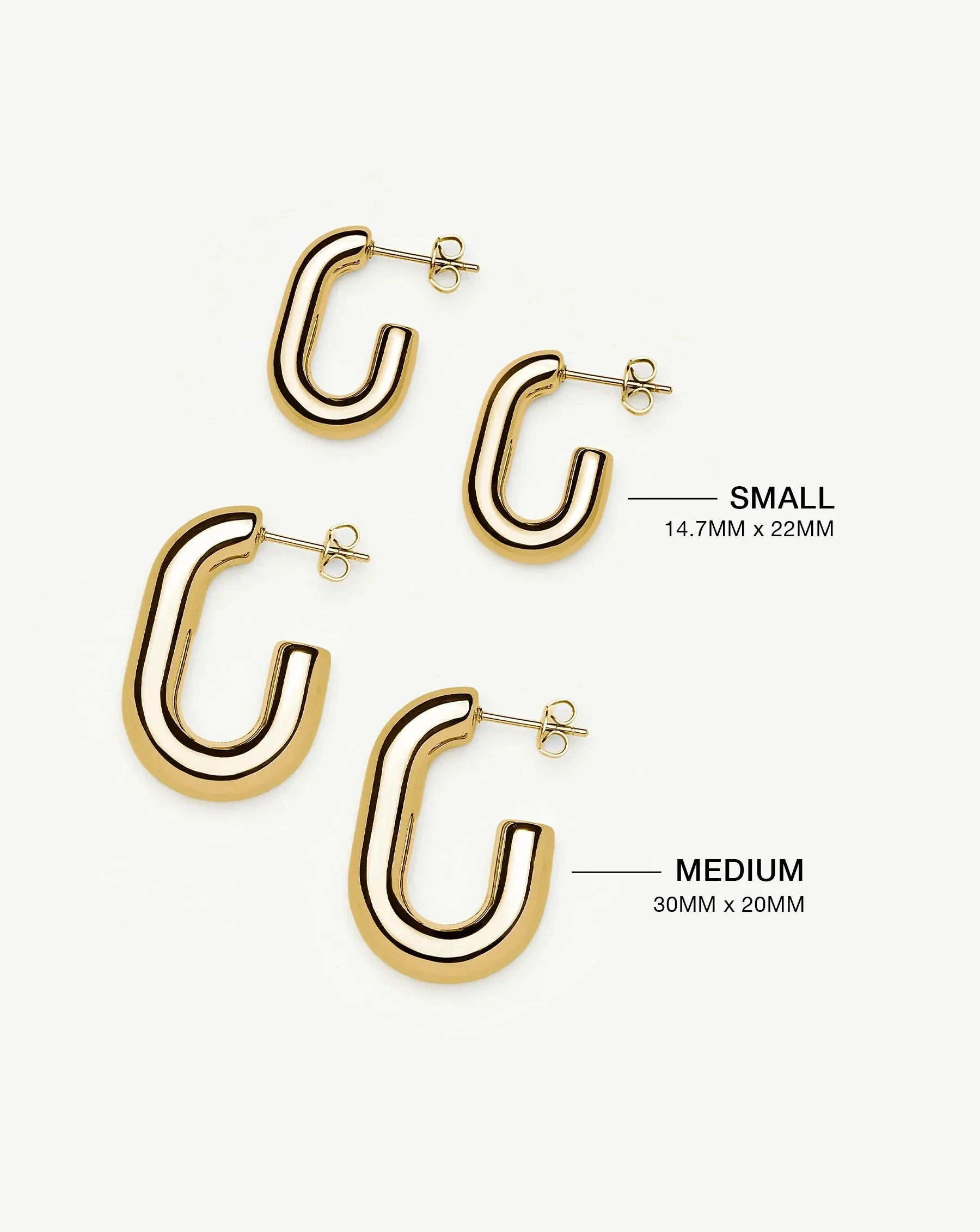 Chubby Oval Small Hoop Earrings | 18k Gold Plated - Image 5