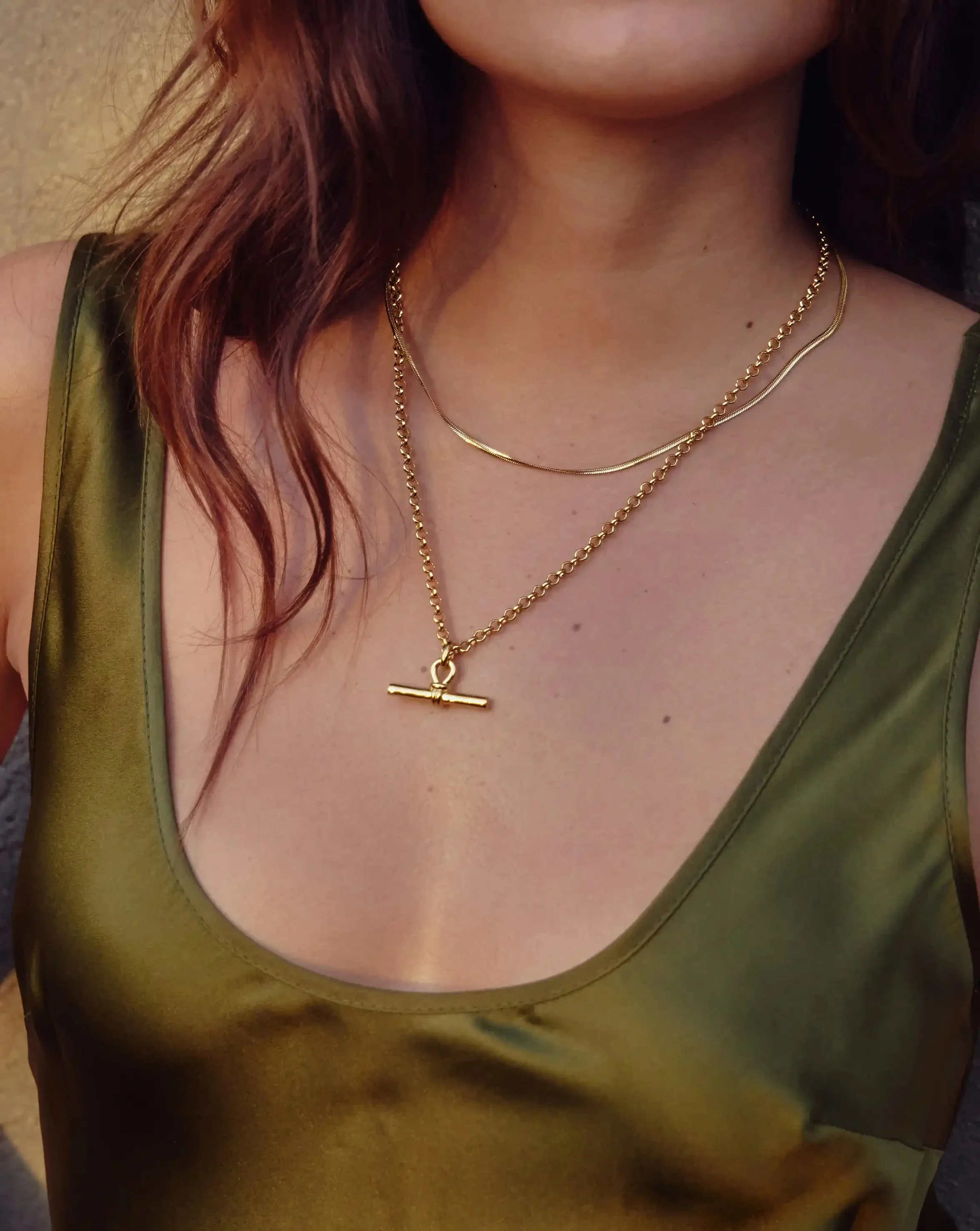 Chunky T-Bar Chain Necklace | 18k Gold Plated - Image 2