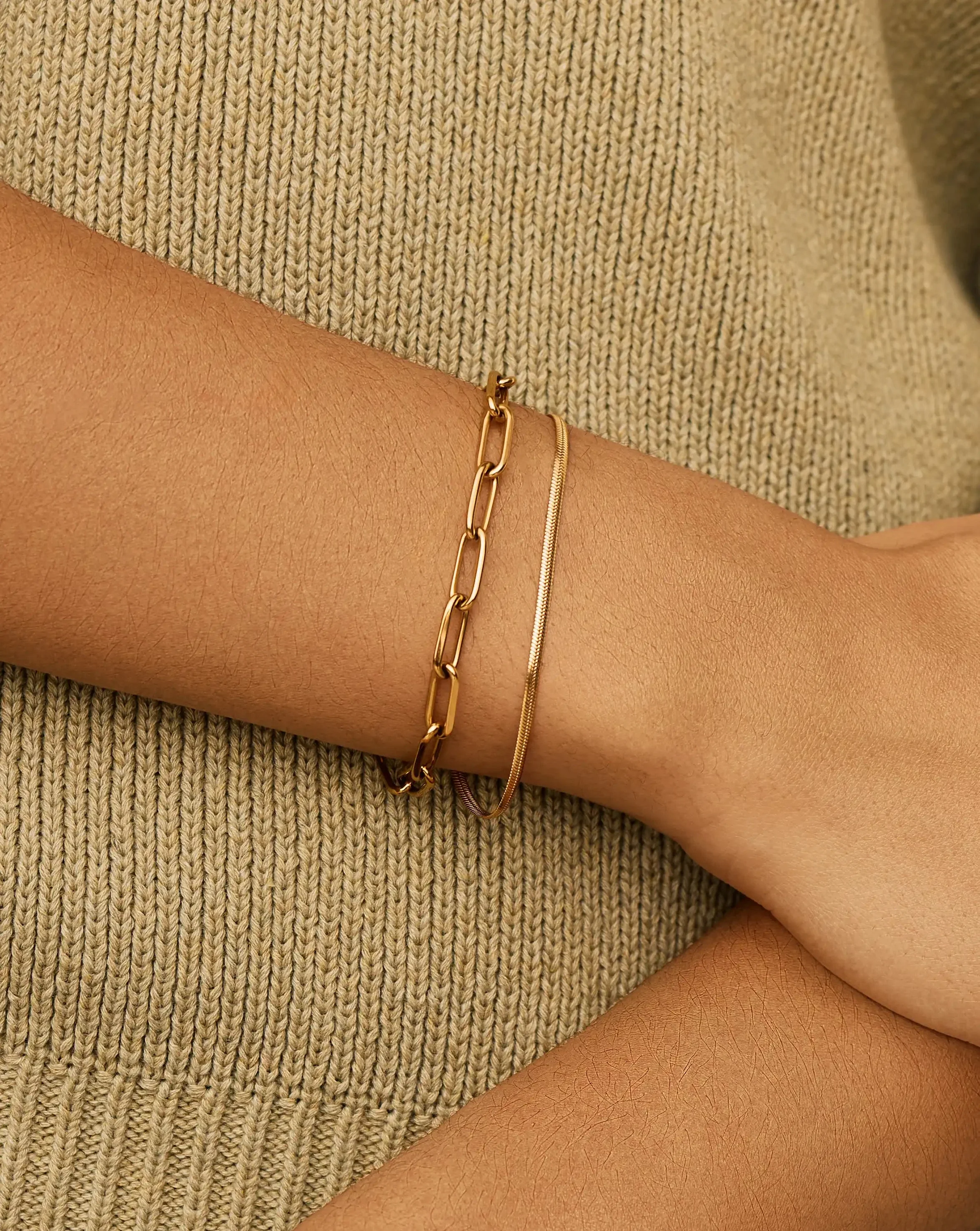 Classic Paperclip Chain Bracelet | 18k Gold Plated - Image 2