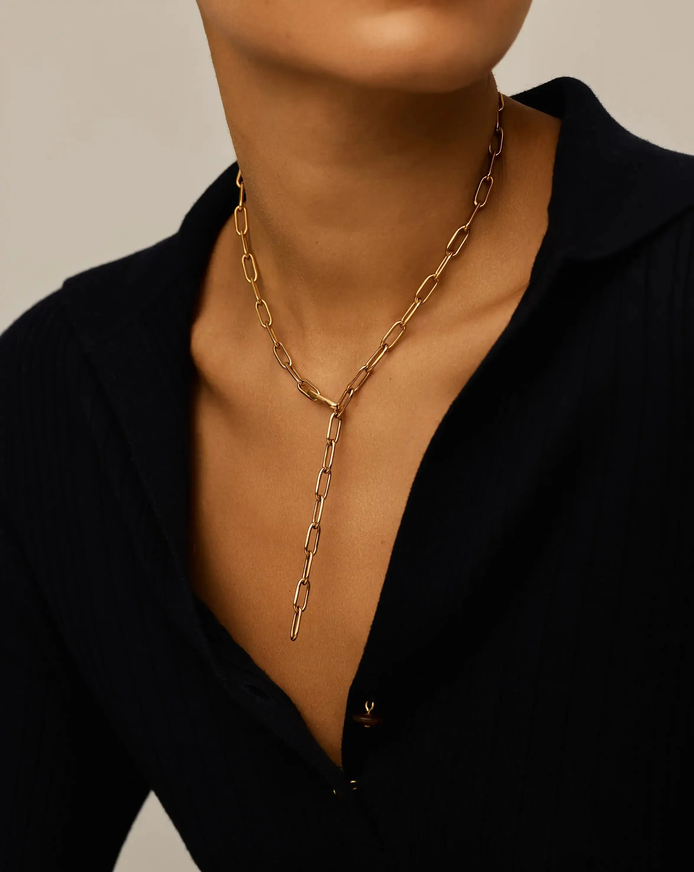 Classic Paperclip Chain Necklace | 18k Gold Plated - Image 3