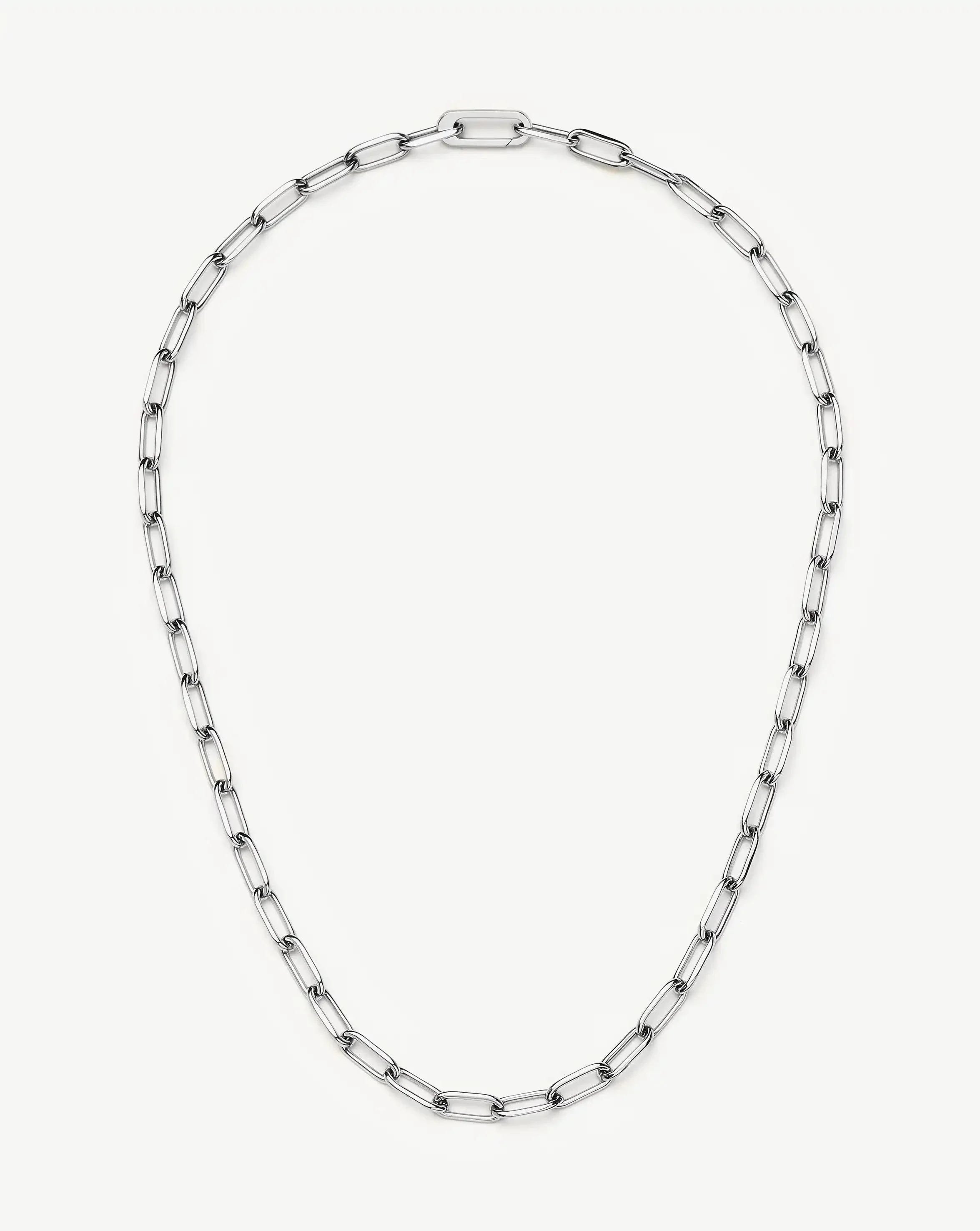 Classic Paperclip Chain Necklace | Platinum Plated