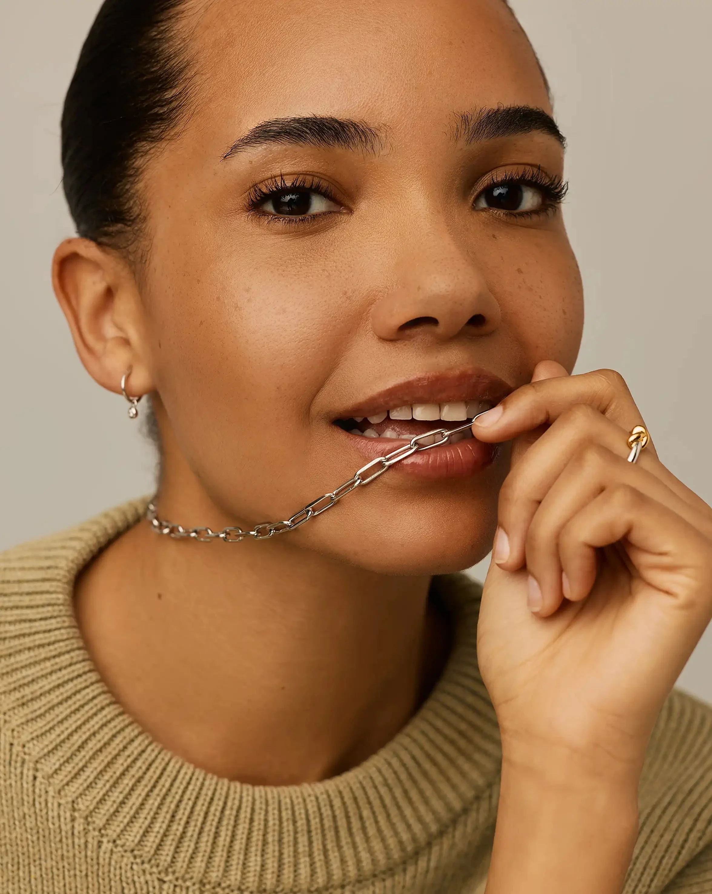 Classic Paperclip Chain Necklace | Platinum Plated - Image 3