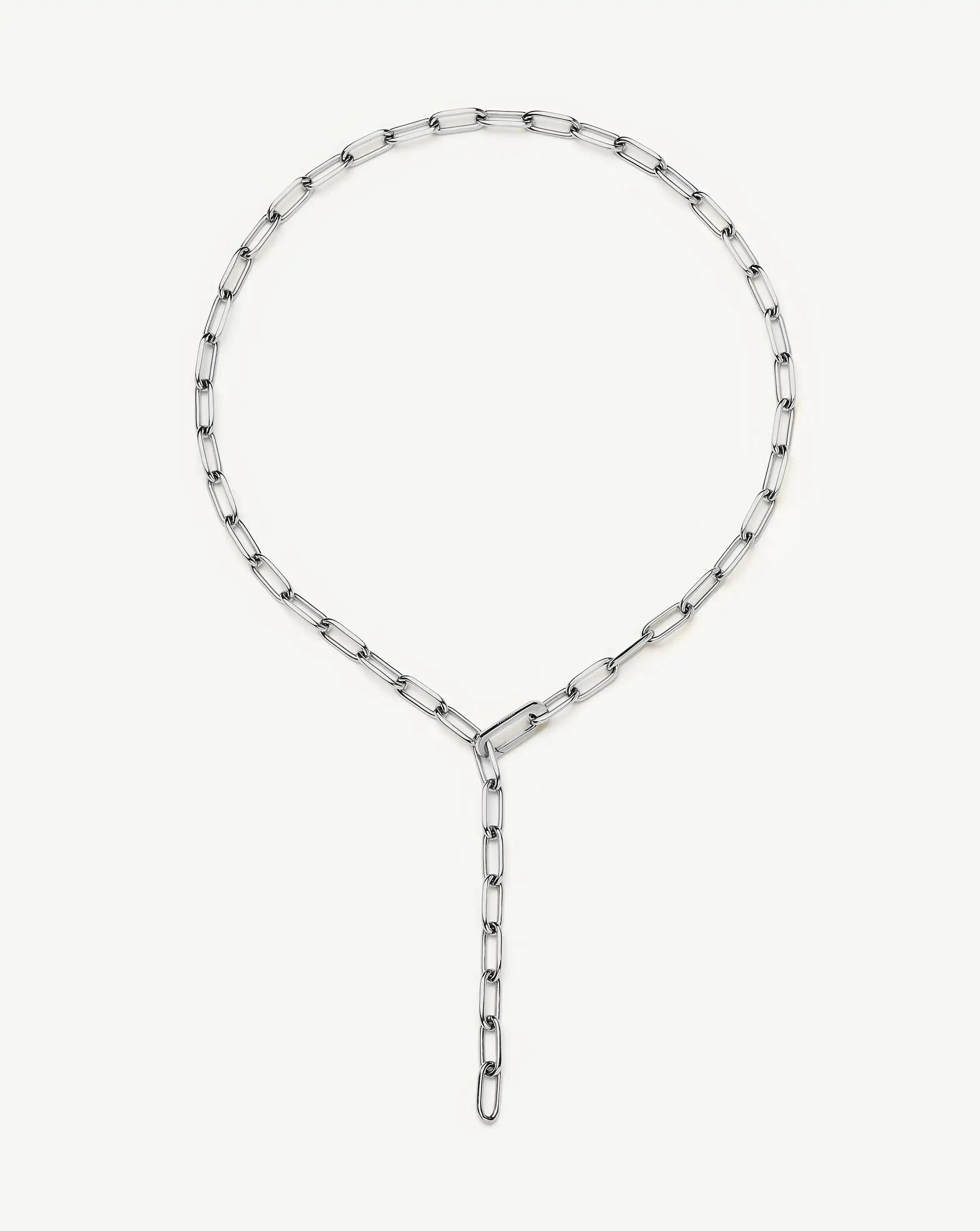Classic Paperclip Chain Necklace | Platinum Plated - Image 4