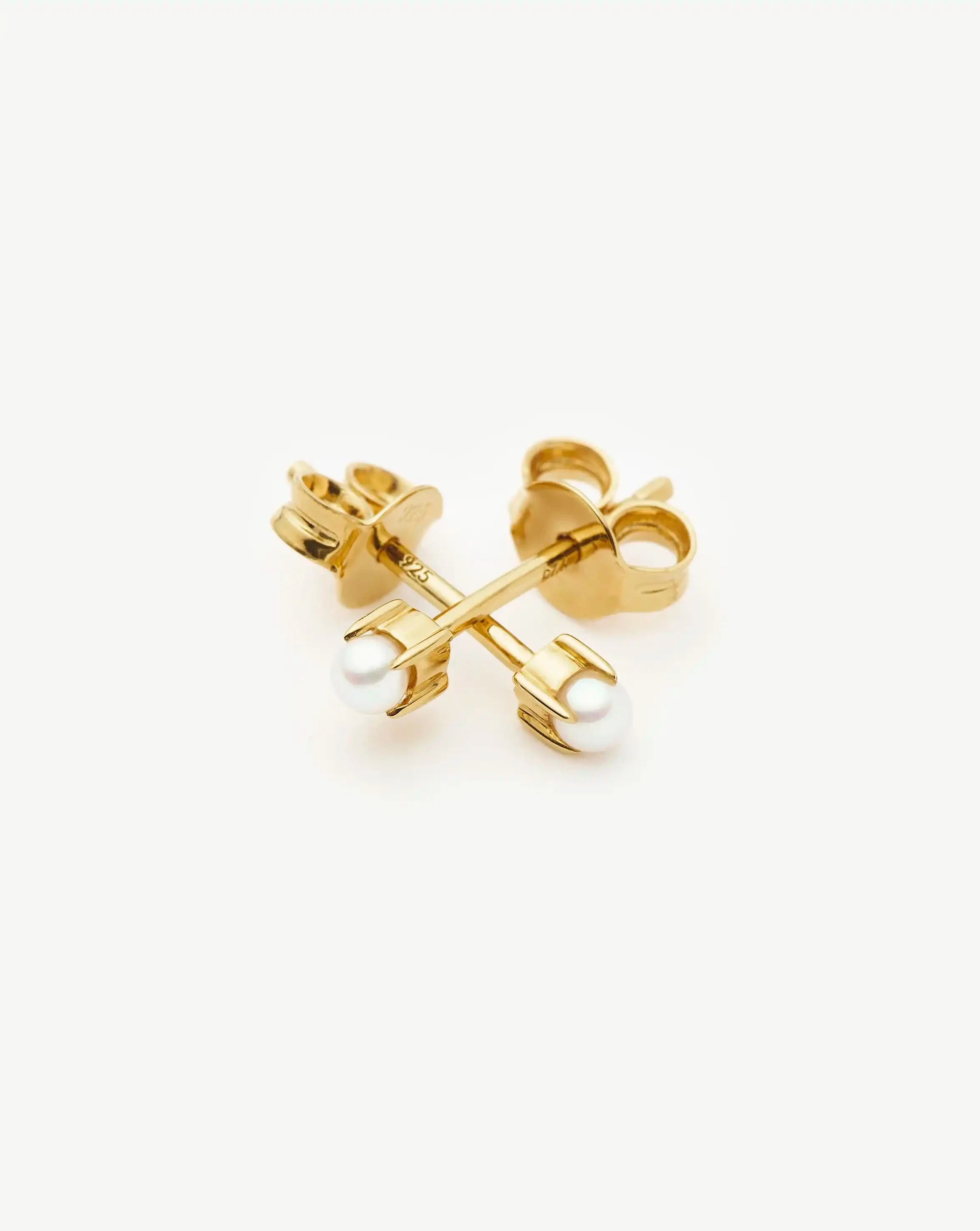 Classic Pearl Stud Earrings | 18k Gold Vermeil/Pearl - Image 5