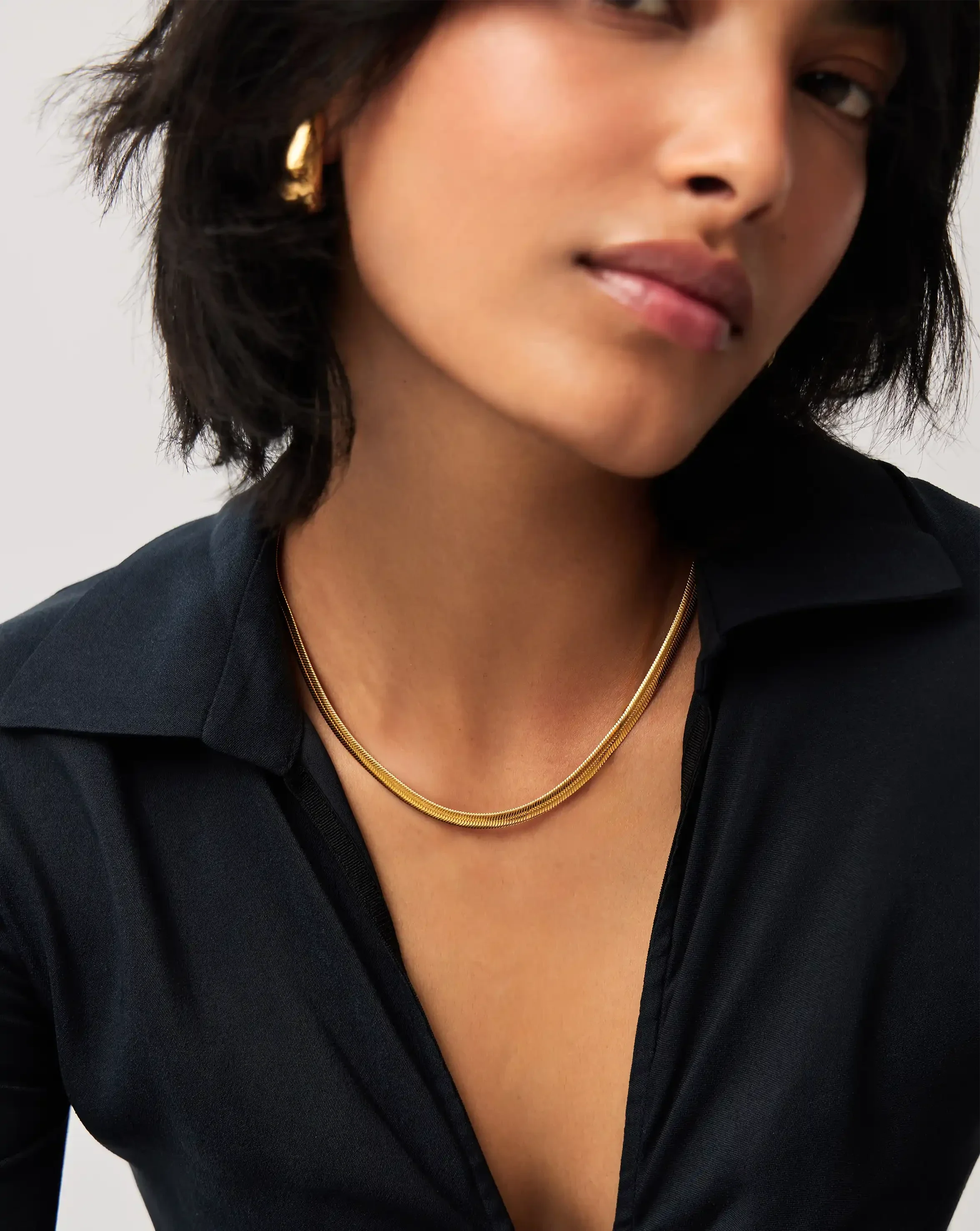 Classic Snake Chain Necklace | 18k Gold Plated - Image 6