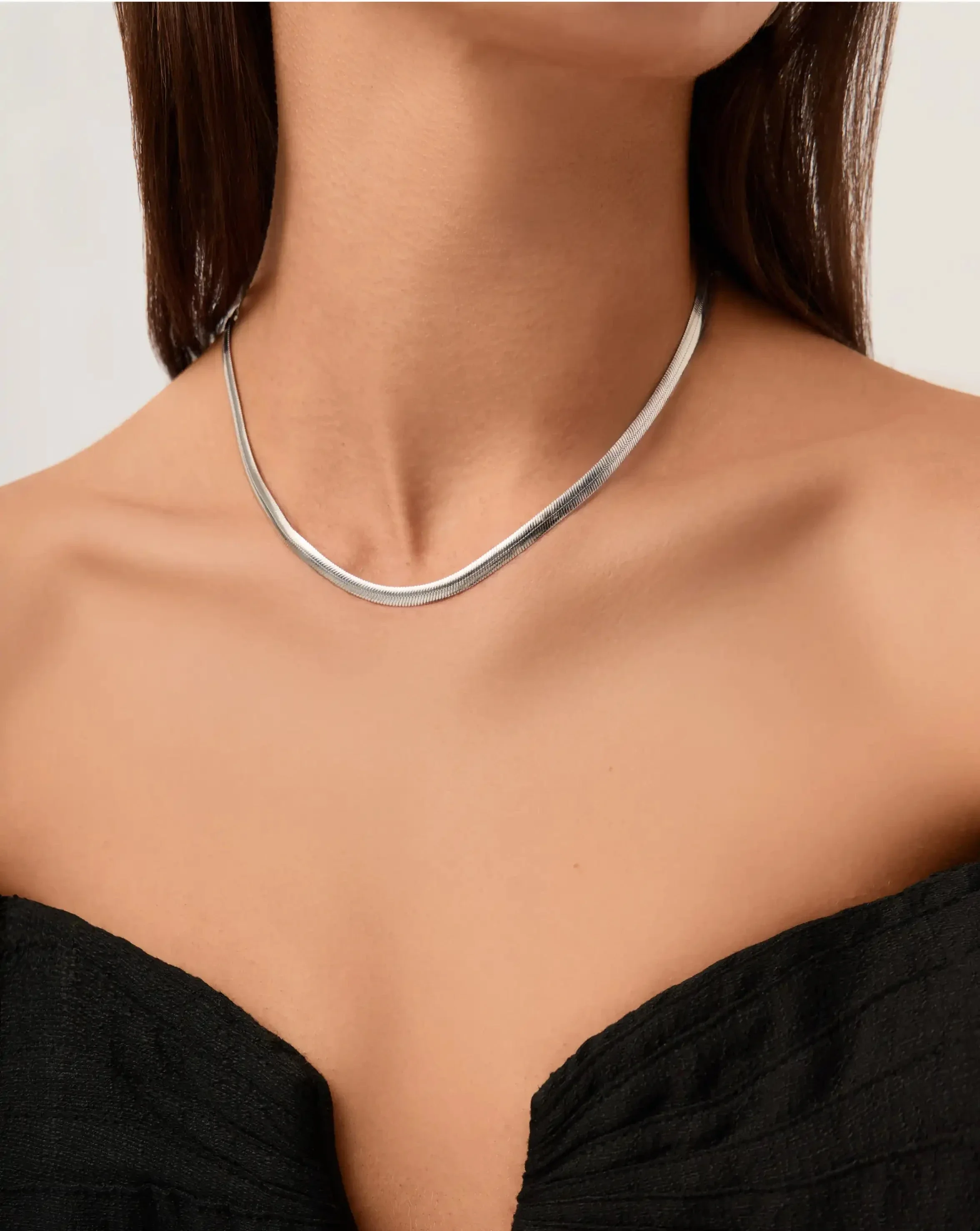 Classic Snake Chain Necklace | Silver Plated - Image 6