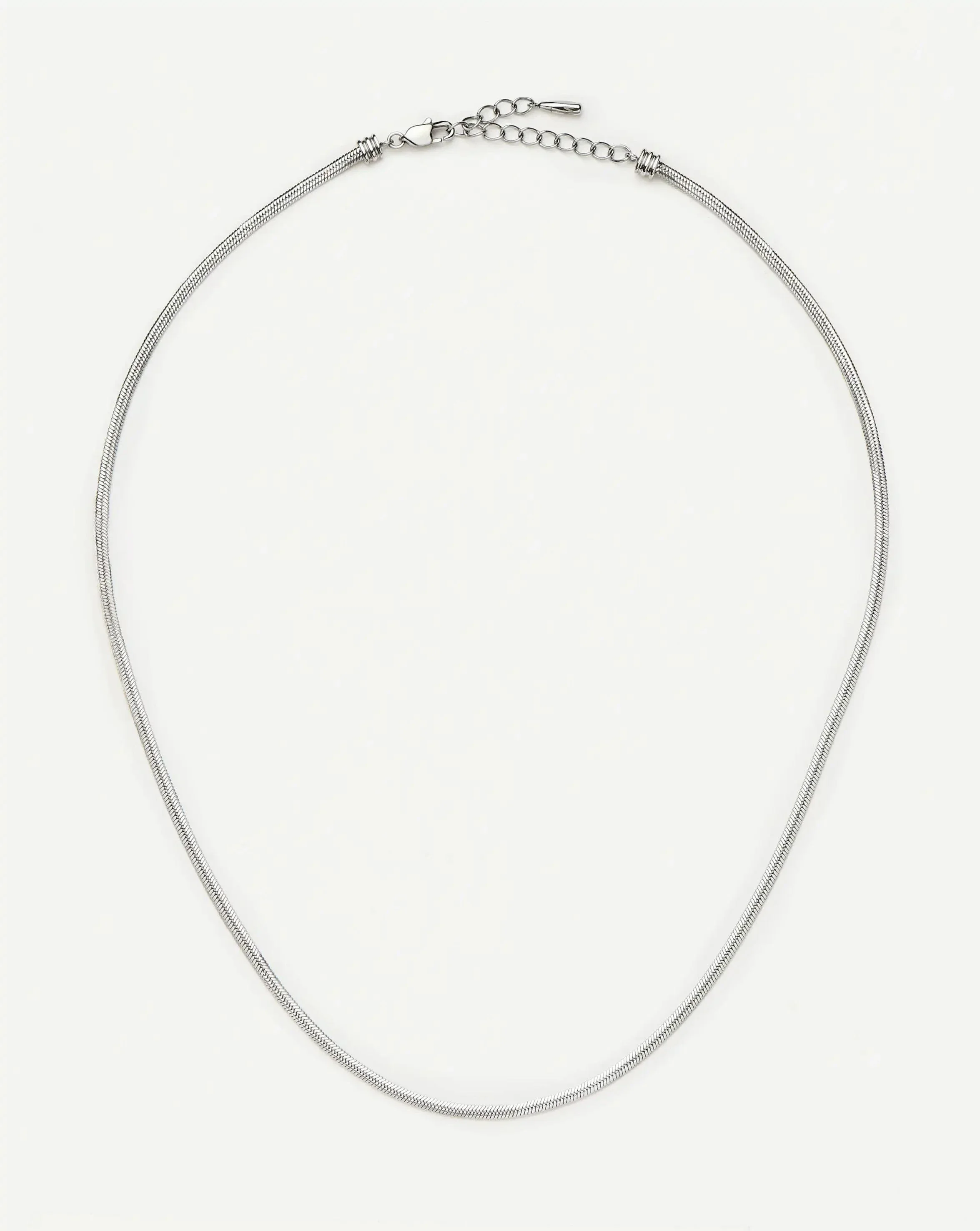 Thin Snake Chain Necklace | Silver Plated