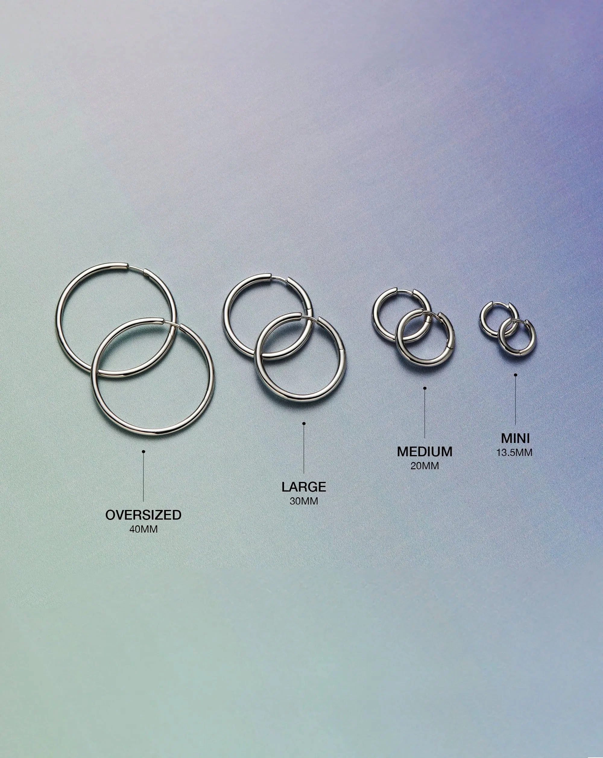 Classic Tunnel Medium Hoop Earrings | Silver Plated - Image 3