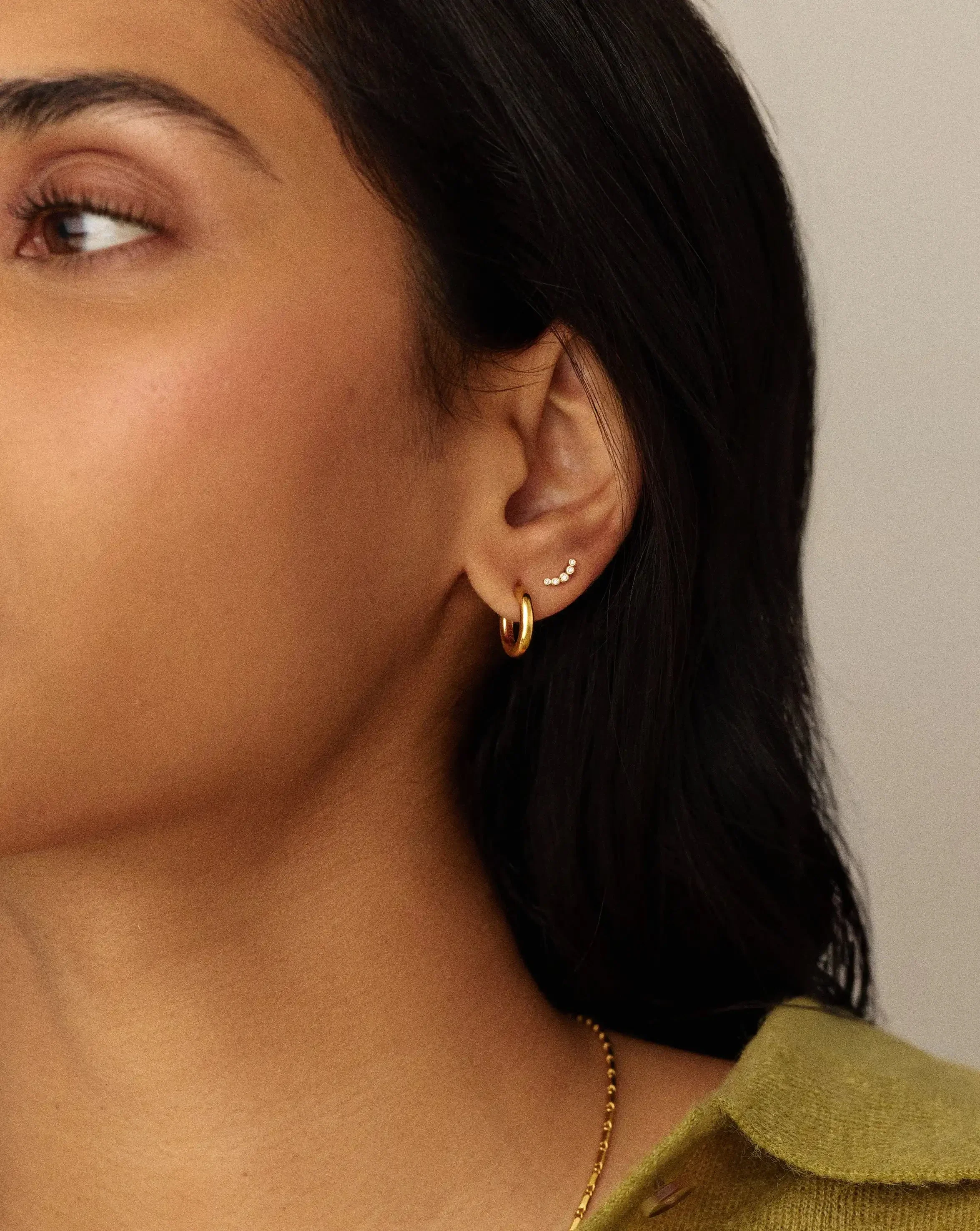 Classic Tunnel Mini Hoop Earrings | 18k Gold Plated - Image 2