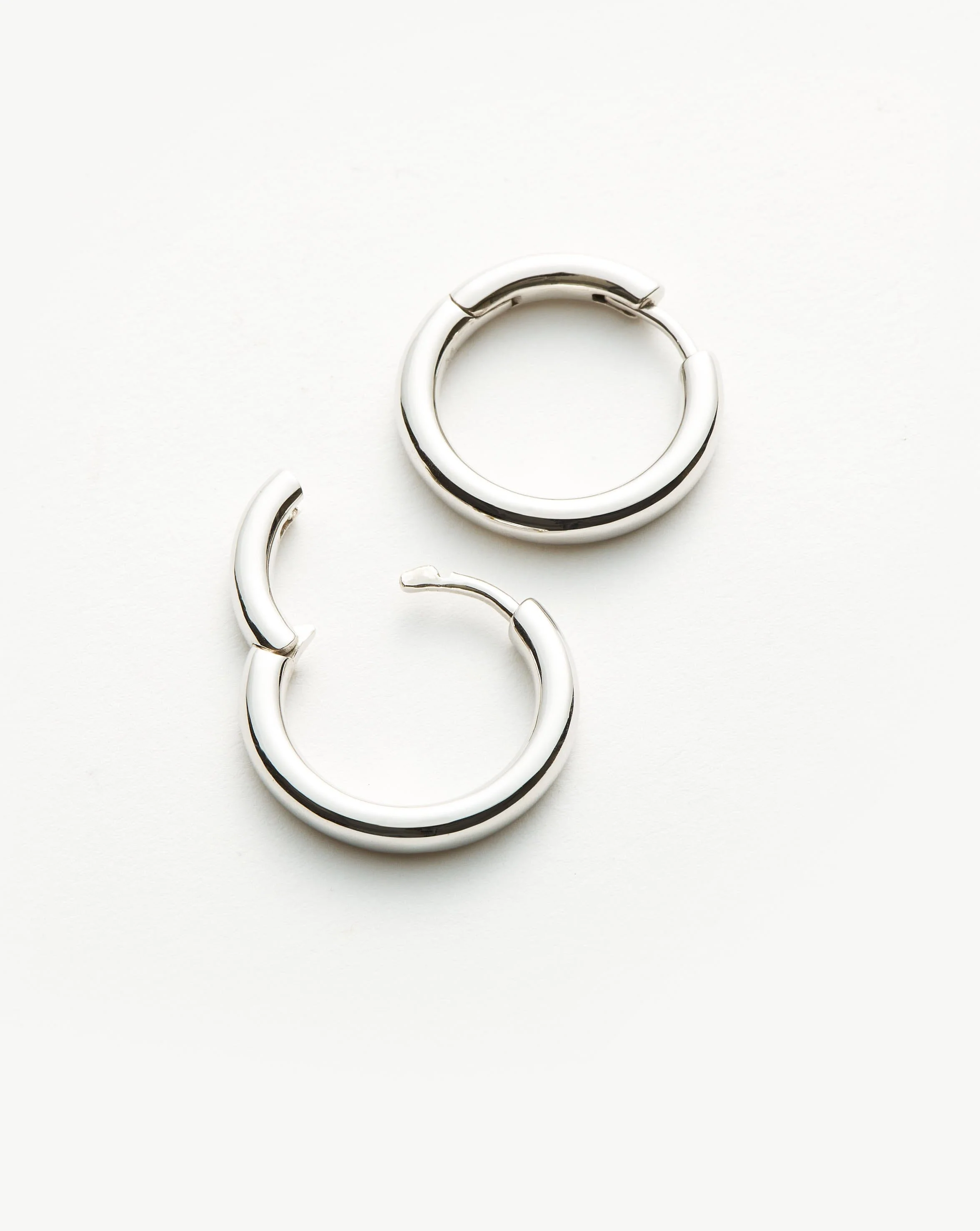 Classic Tunnel Small Hoop Earrings | Silver Plated - Image 4