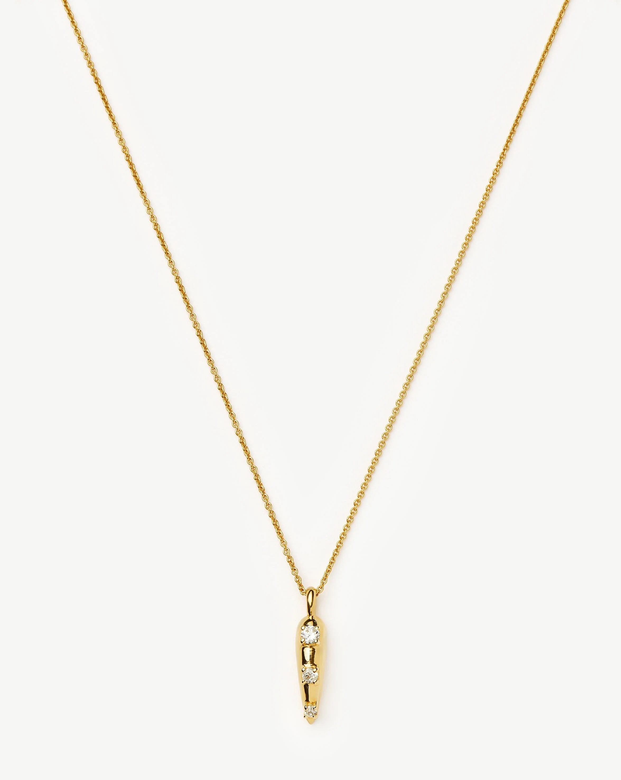 Claw Studded Pendant Necklace