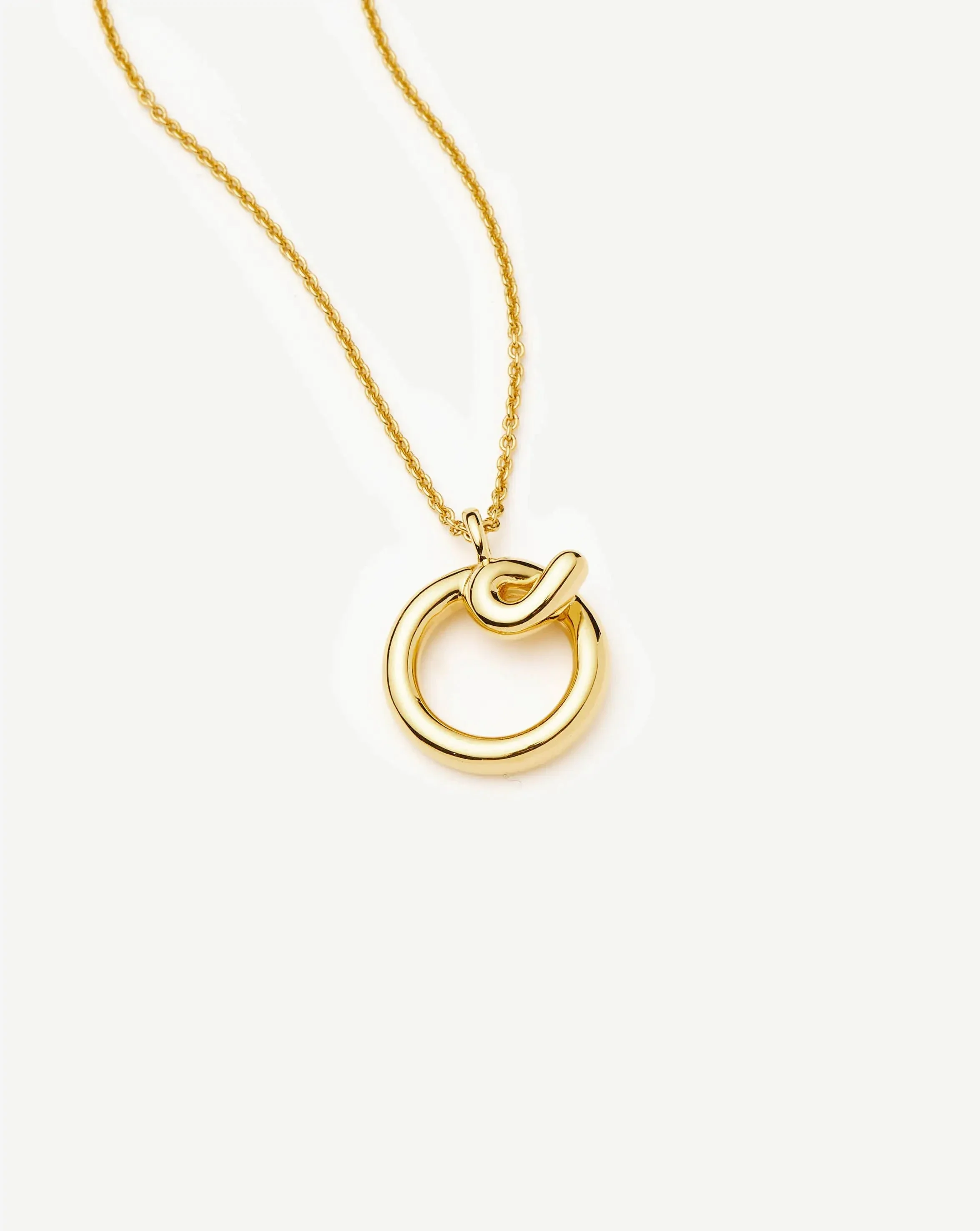 Curly Molten Initial Pendant Necklace - O | 18k Gold Vermeil - Image 2