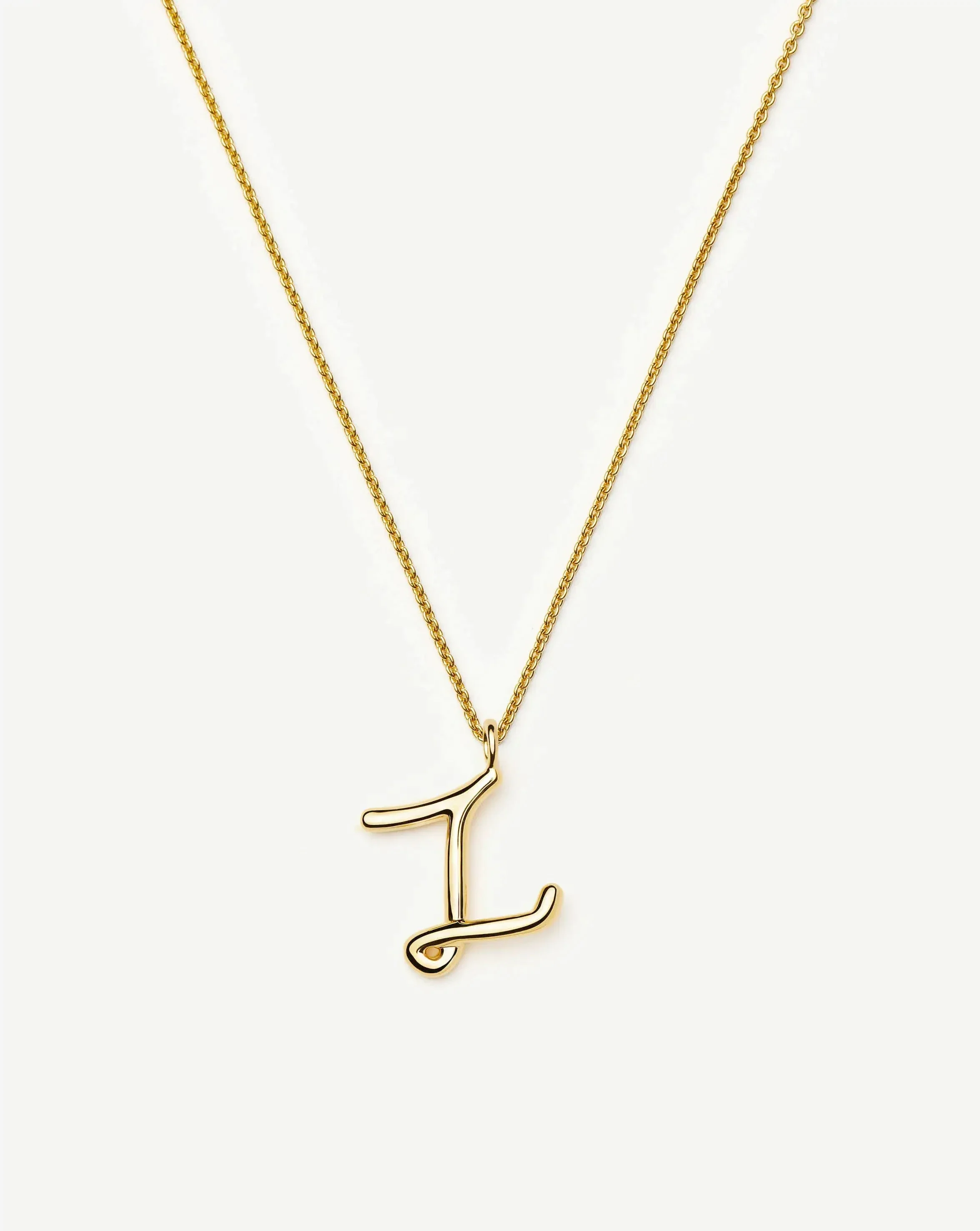 Curly Molten Initial Pendant Necklace - Z | 18k Gold Vermeil