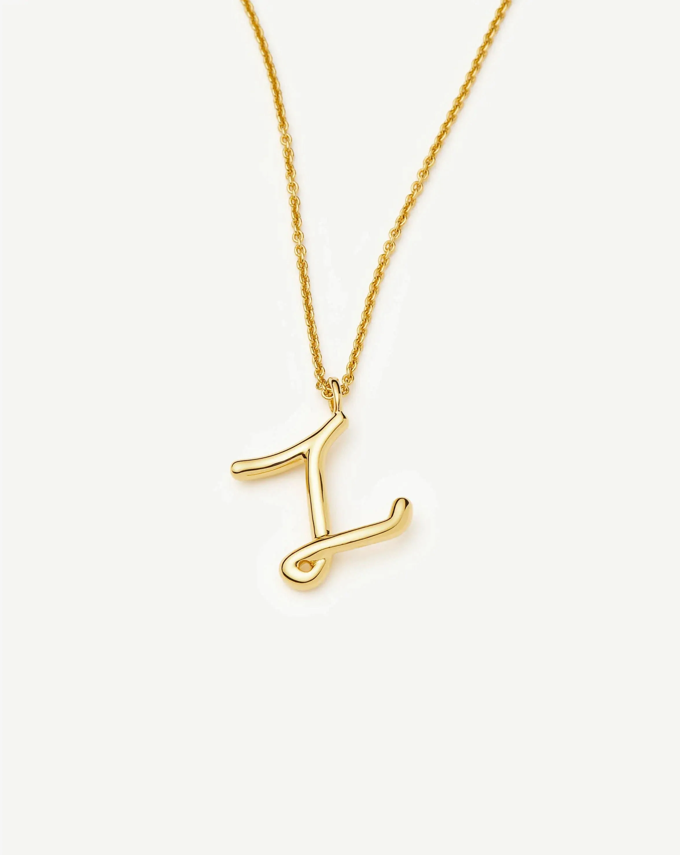 Curly Molten Initial Pendant Necklace - Z | 18k Gold Vermeil - Image 2