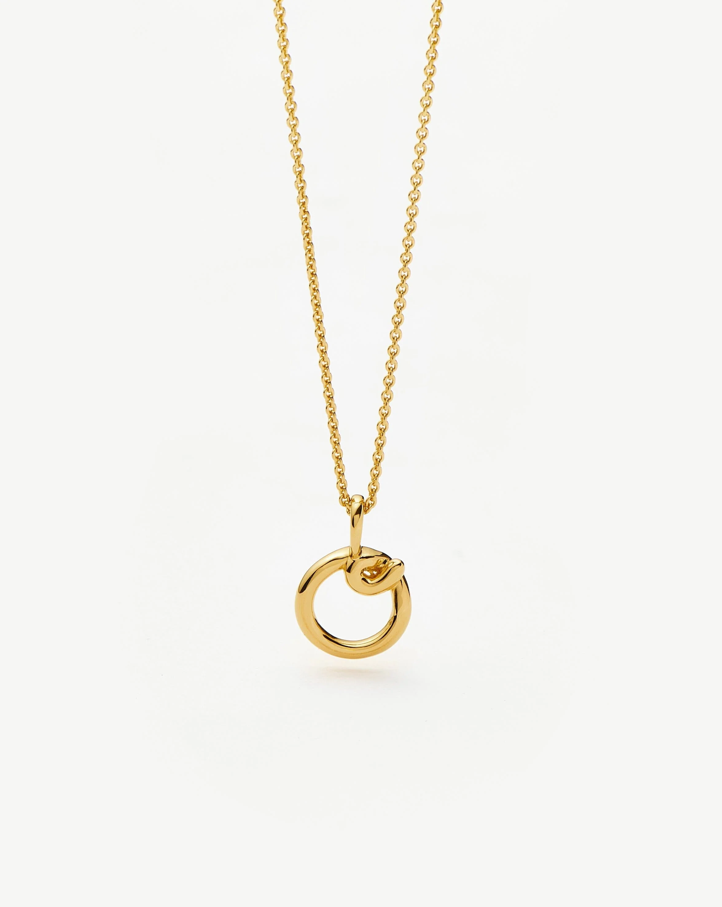 Curly Molten Mini Initial Necklace - O | 18k Gold Vermeil - Image 2