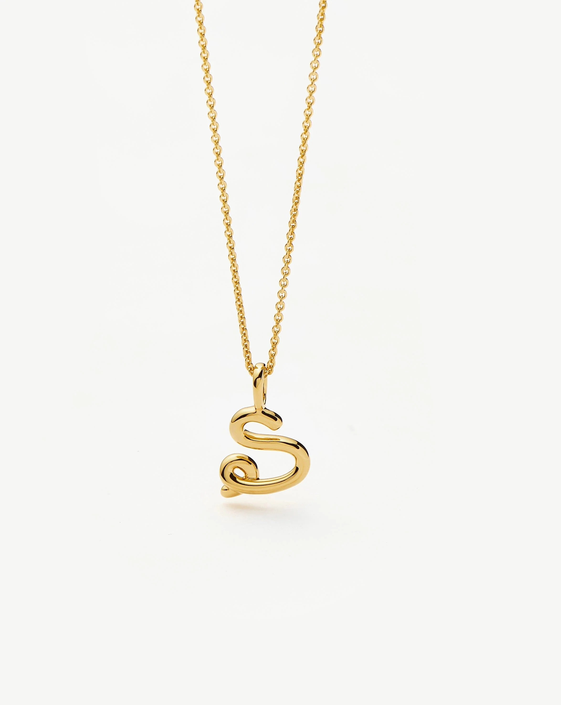 Curly Molten Mini Initial Necklace - S | 18k Gold Vermeil - Image 5