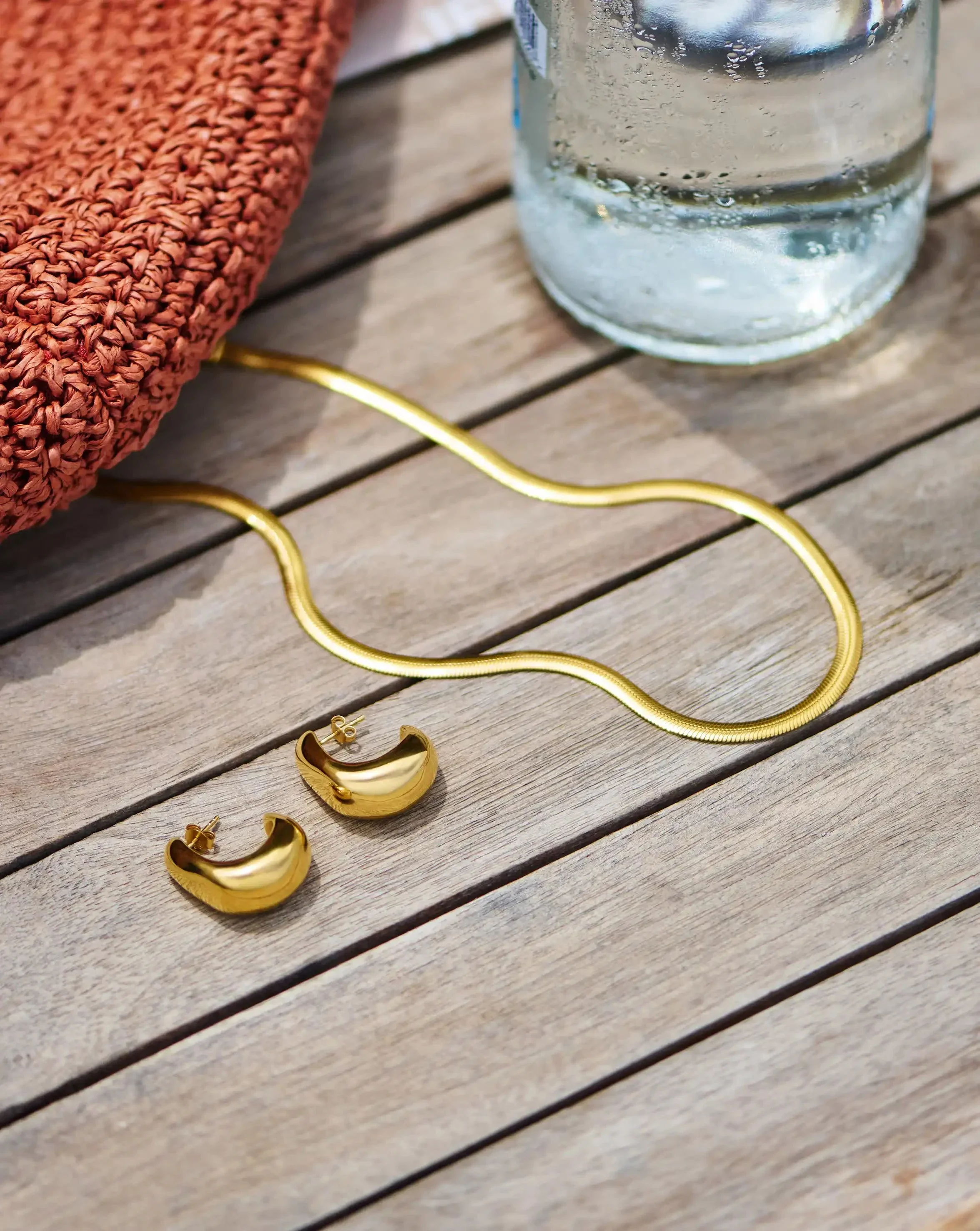 Dome Medium Hoop Earrings | 18k Gold Plated - Image 5