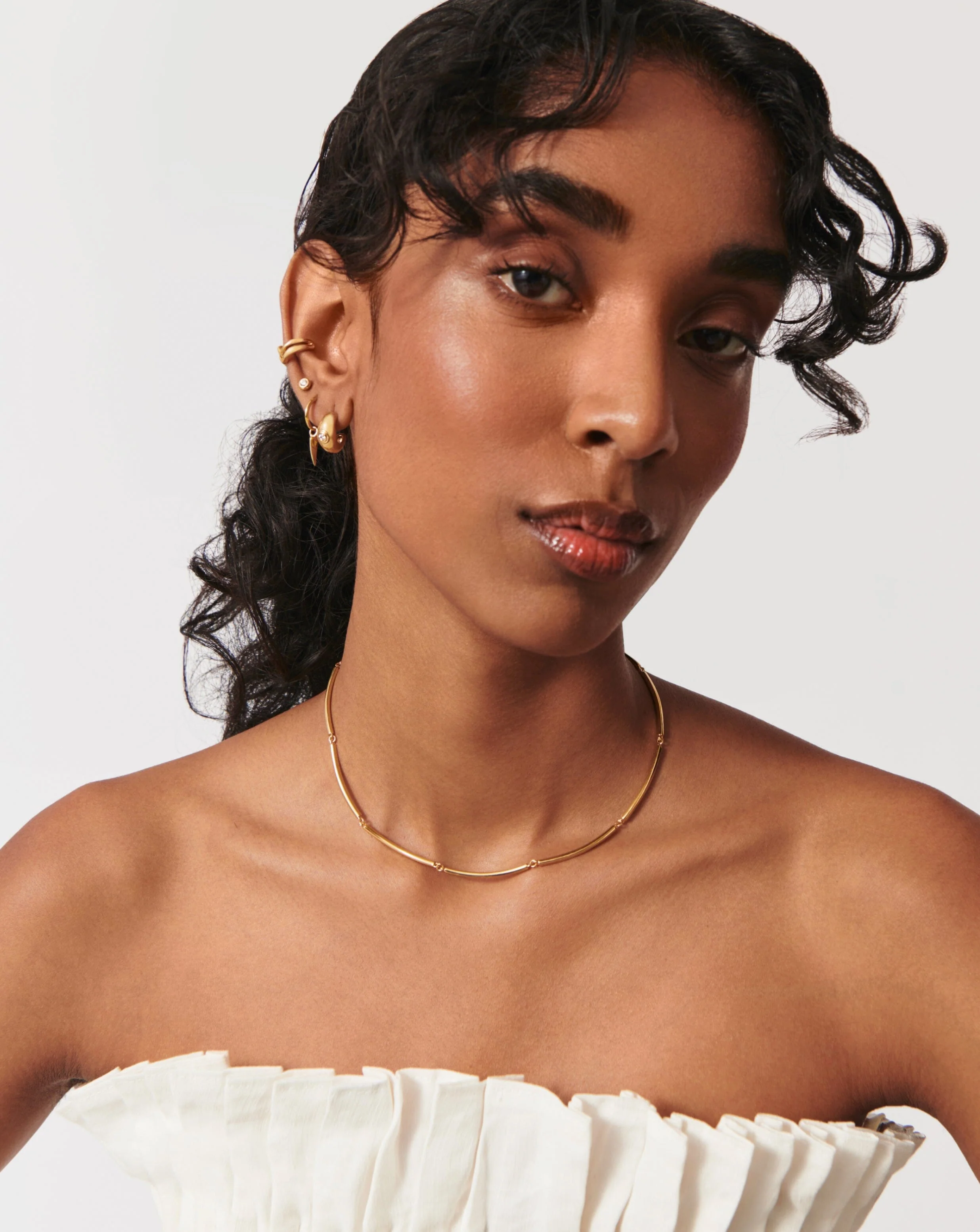 Enamel Reversible Byline Link Choker | 18k Gold Plated - Image 3