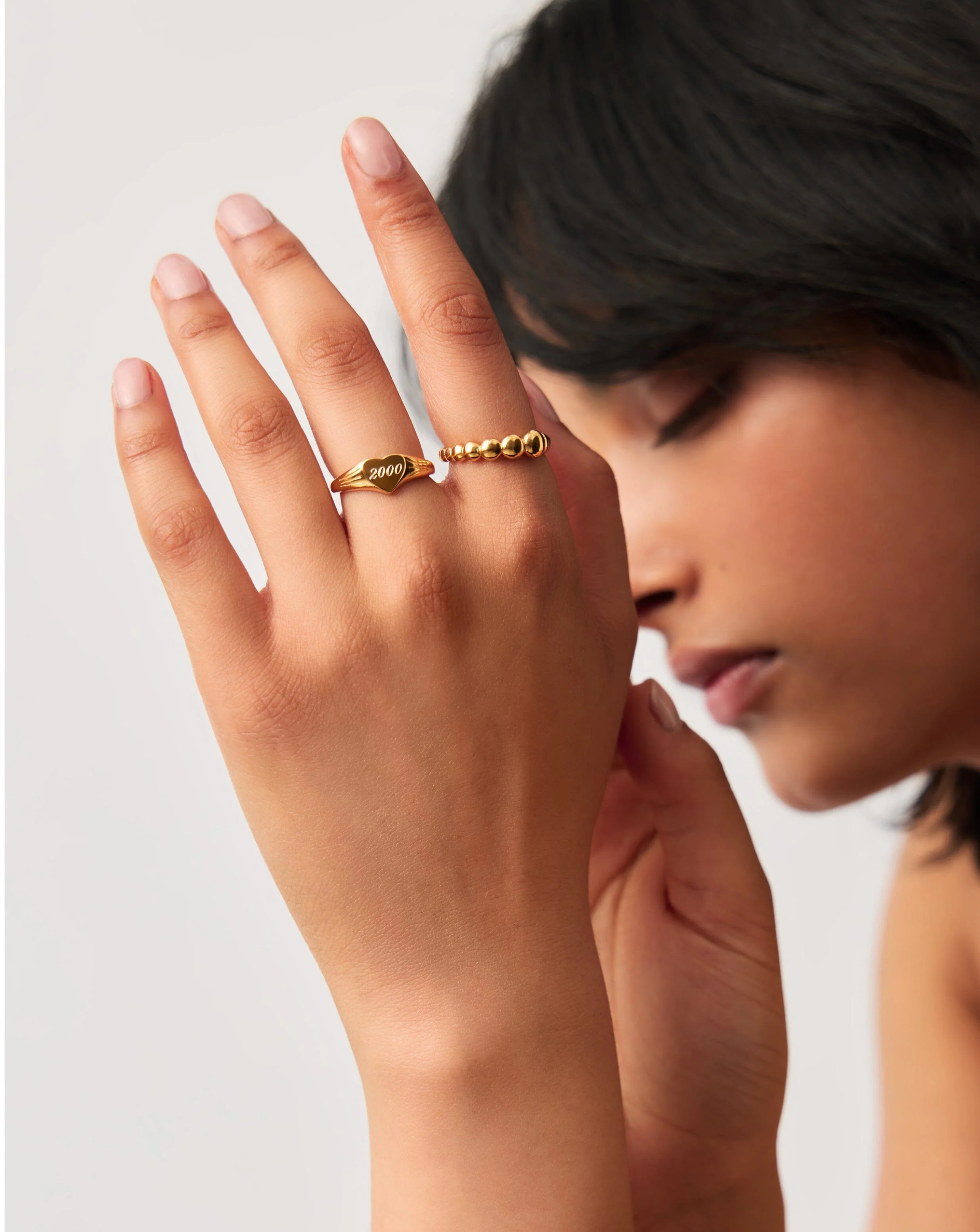 Engravable Heart Signet Ring | 18k Gold Vermeil - Image 2