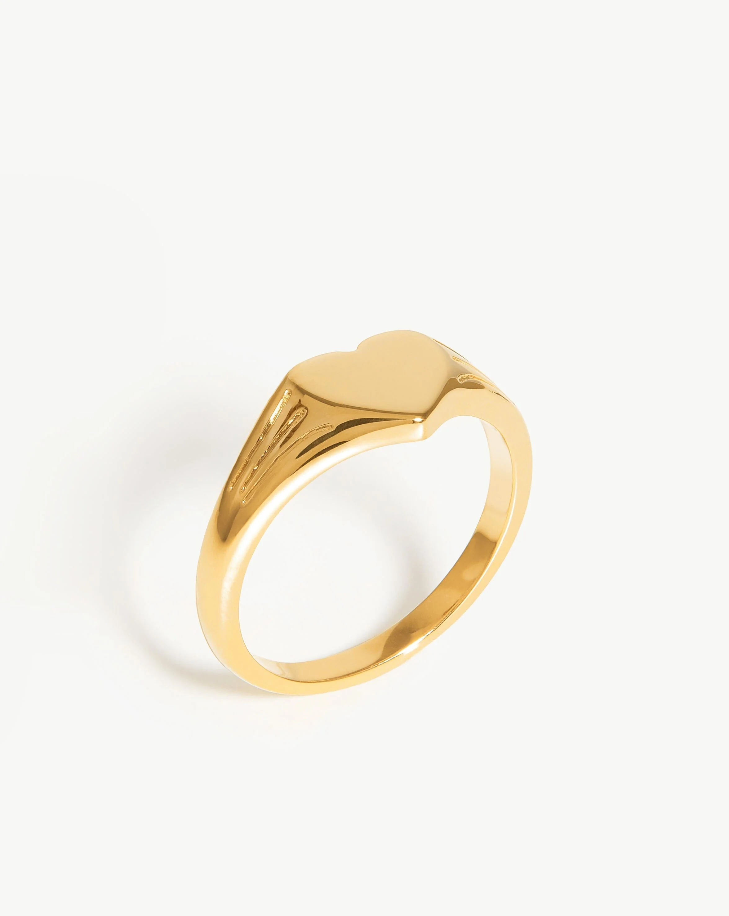 Engravable Heart Signet Ring | 18k Gold Vermeil - Image 4