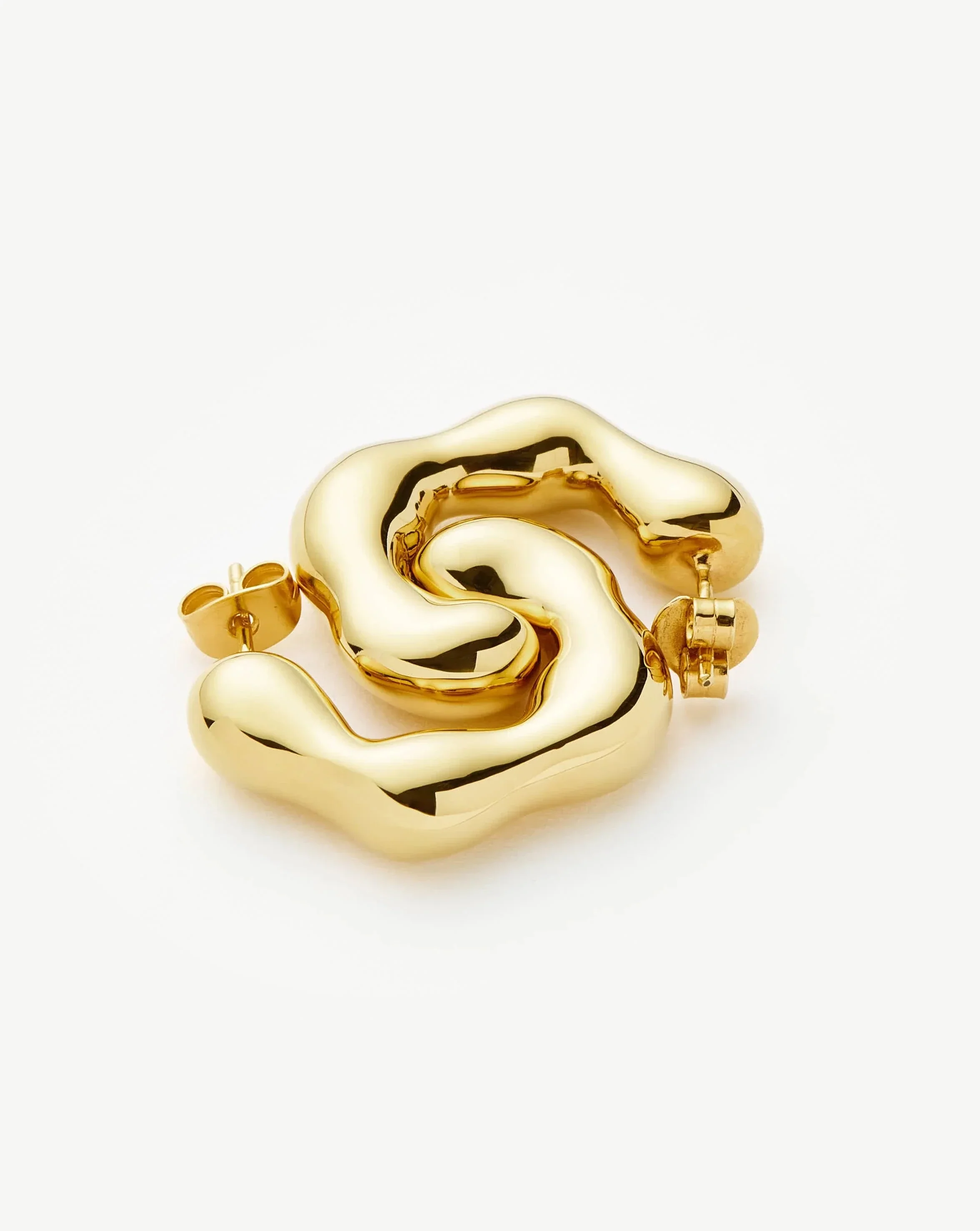 Eny Puffy Medium Hoop Earrings | 18k Gold Plated - Image 5