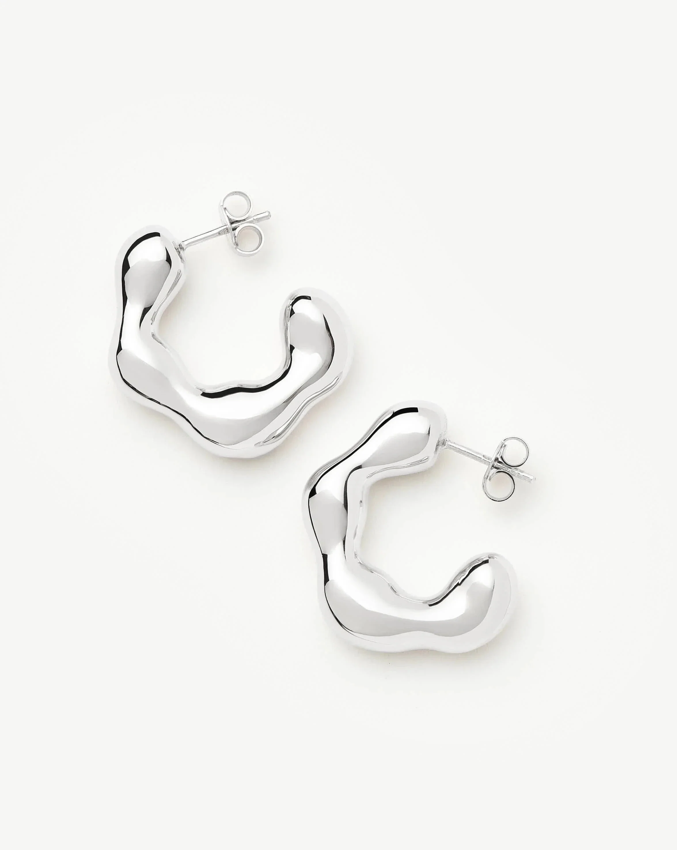 Eny Puffy Medium Hoop Earrings | Sterling Silver - Image 4