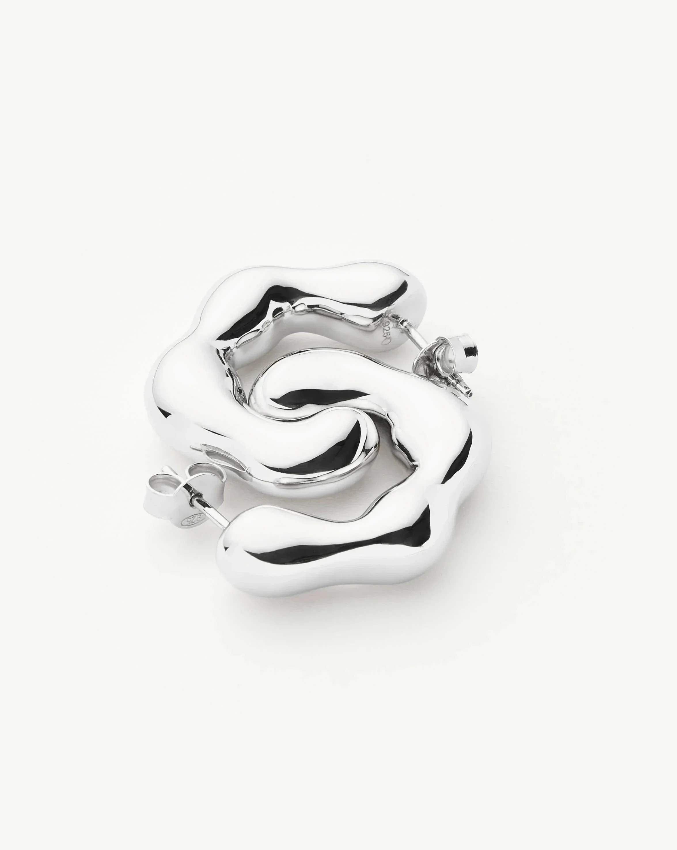 Eny Puffy Medium Hoop Earrings | Sterling Silver - Image 5