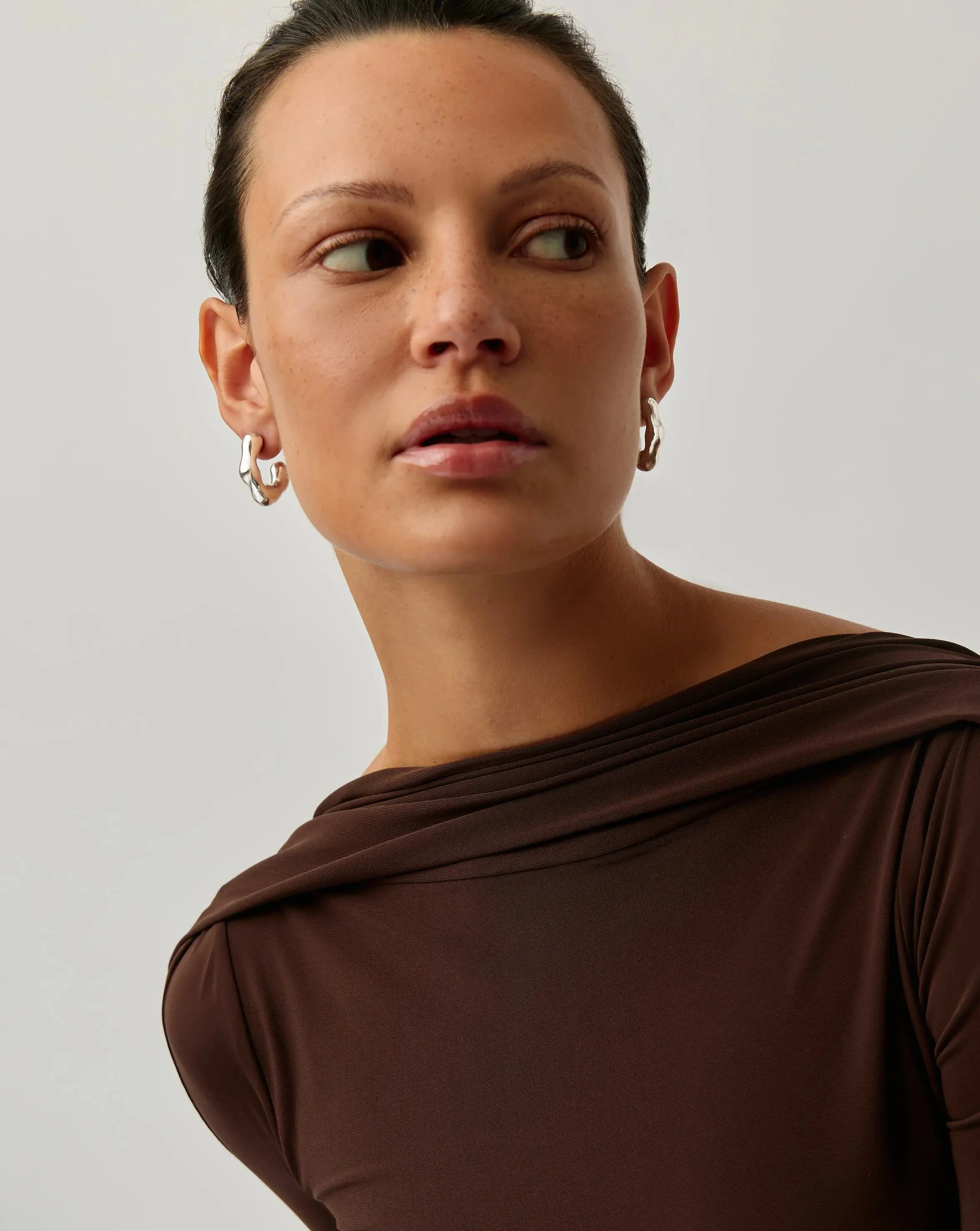 Eny Puffy Medium Hoop Earrings | Sterling Silver - Image 6