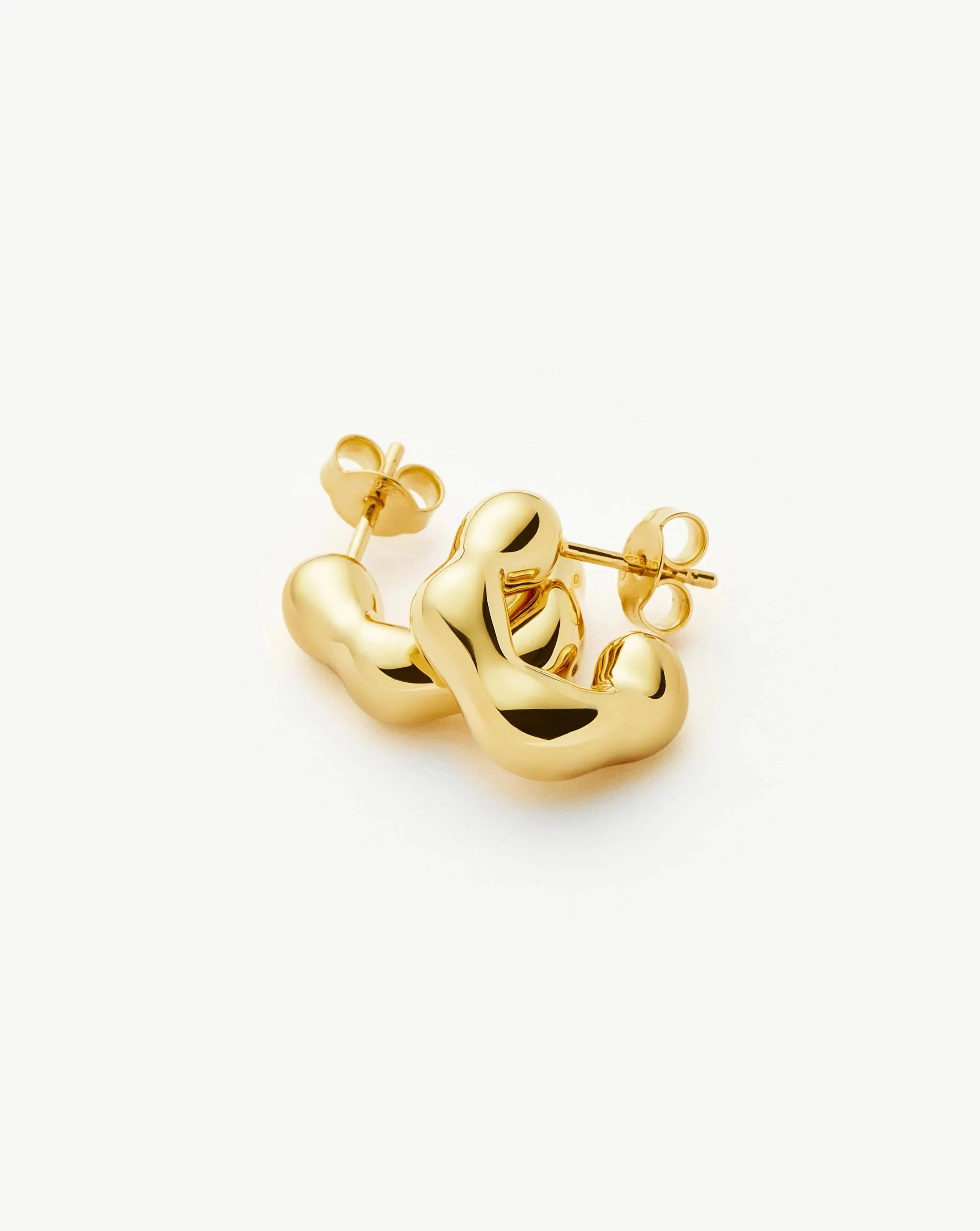 Eny Puffy Small Hoop Earrings | 18k Gold Plated - Image 5