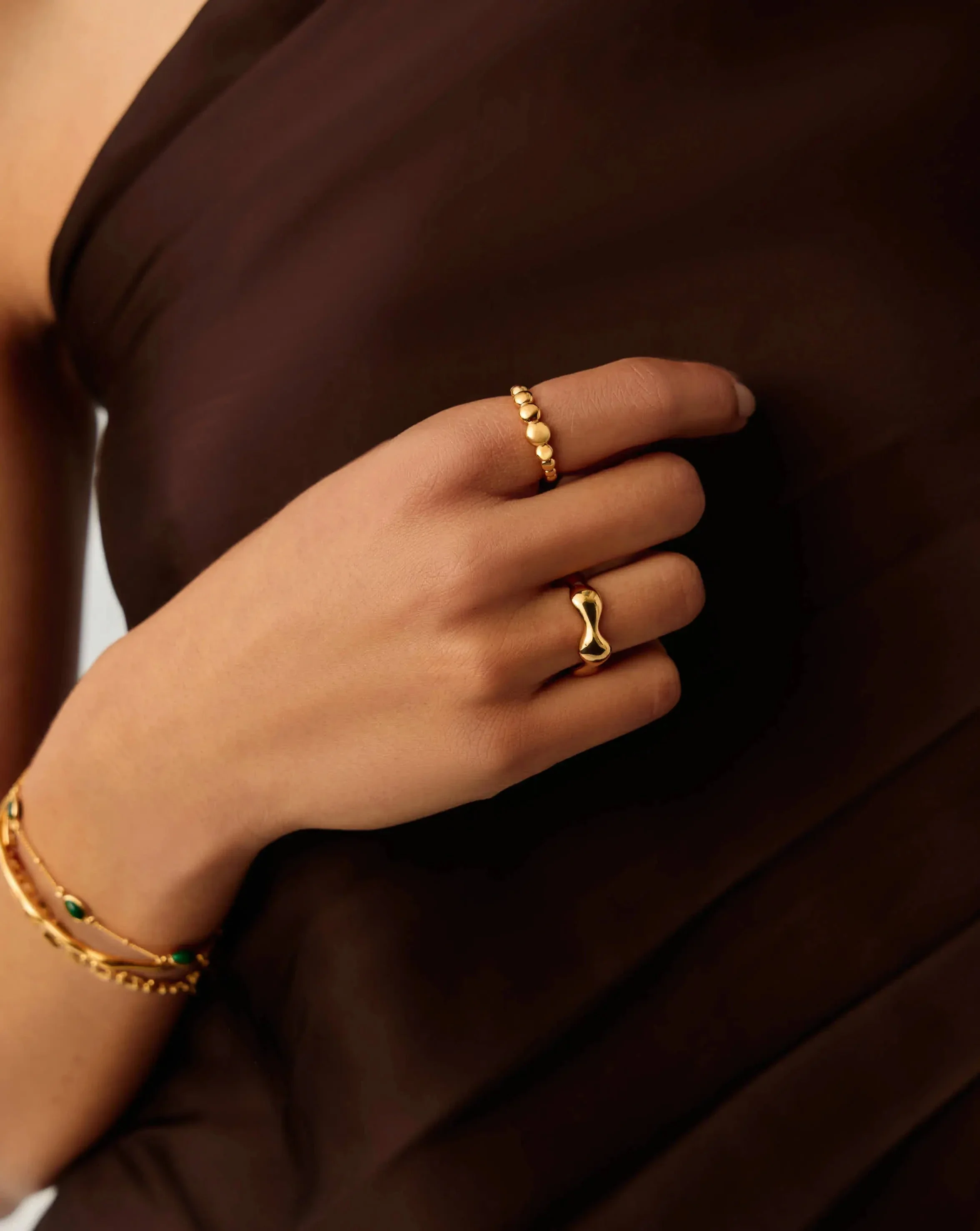Eny Puffy Stacking Ring | 18k Gold Plated - Image 2