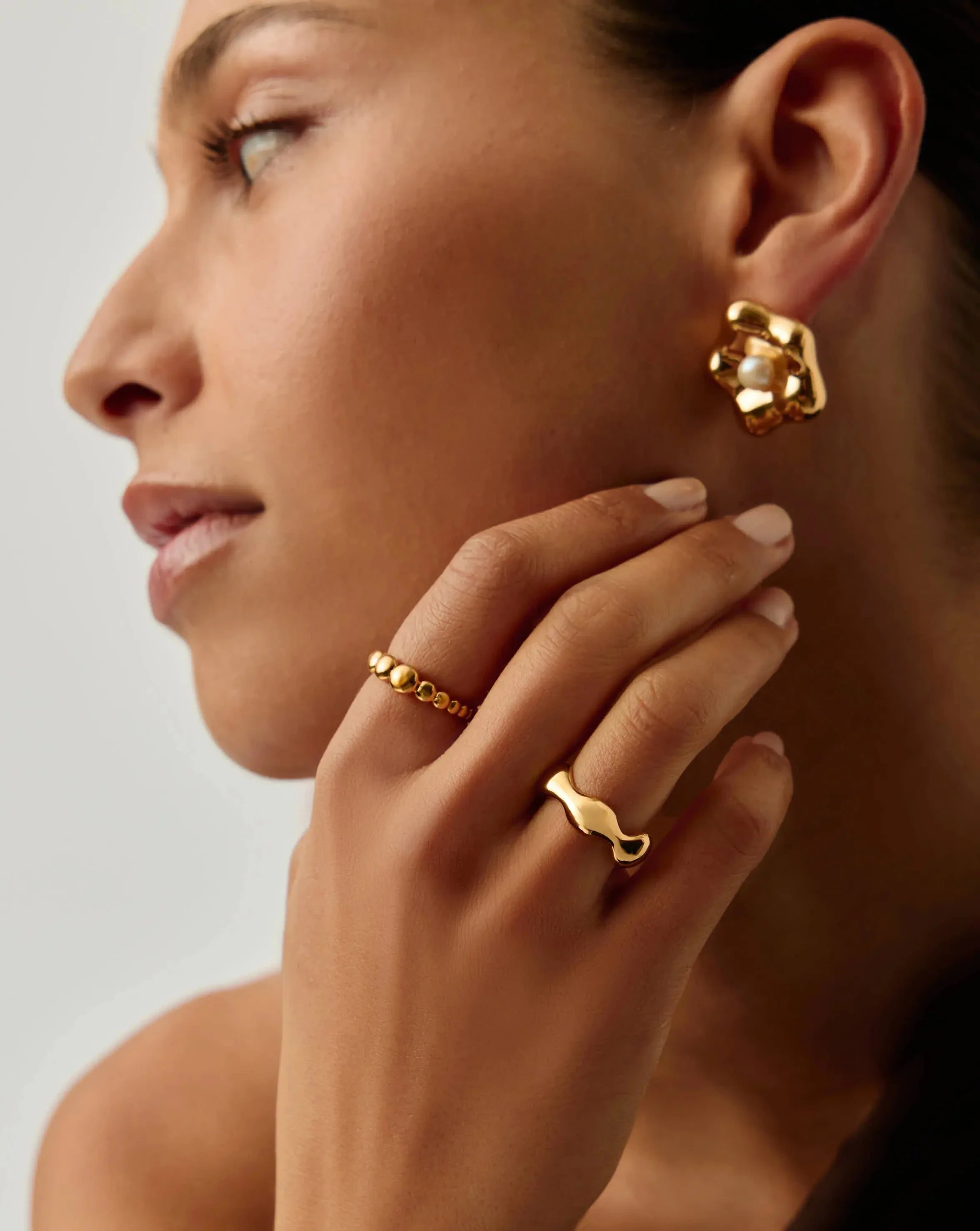 Eny Puffy Stacking Ring | 18k Gold Plated - Image 3