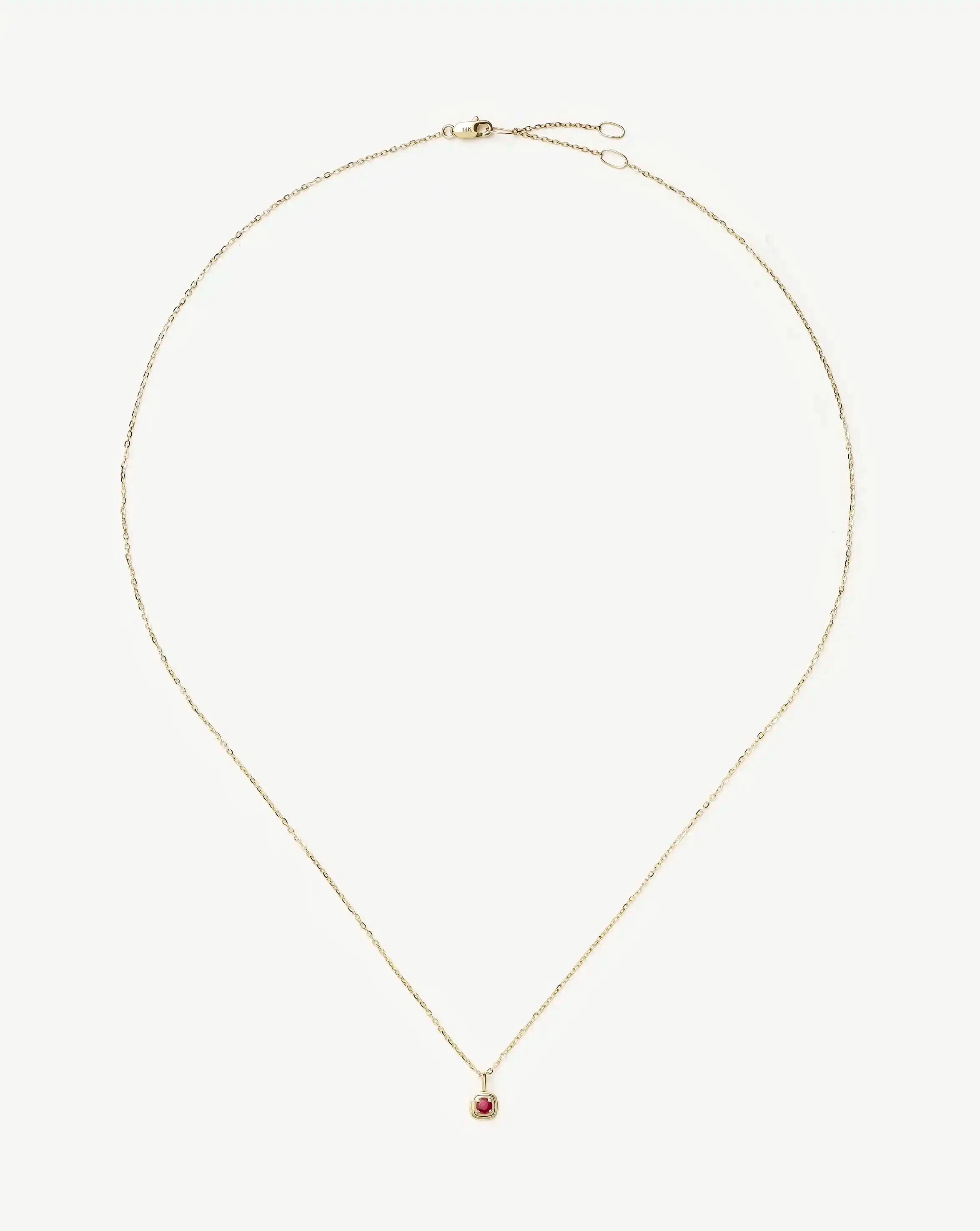 Solid Gold Birthstone Pendant Necklace | 14k Solid Gold - Image 6