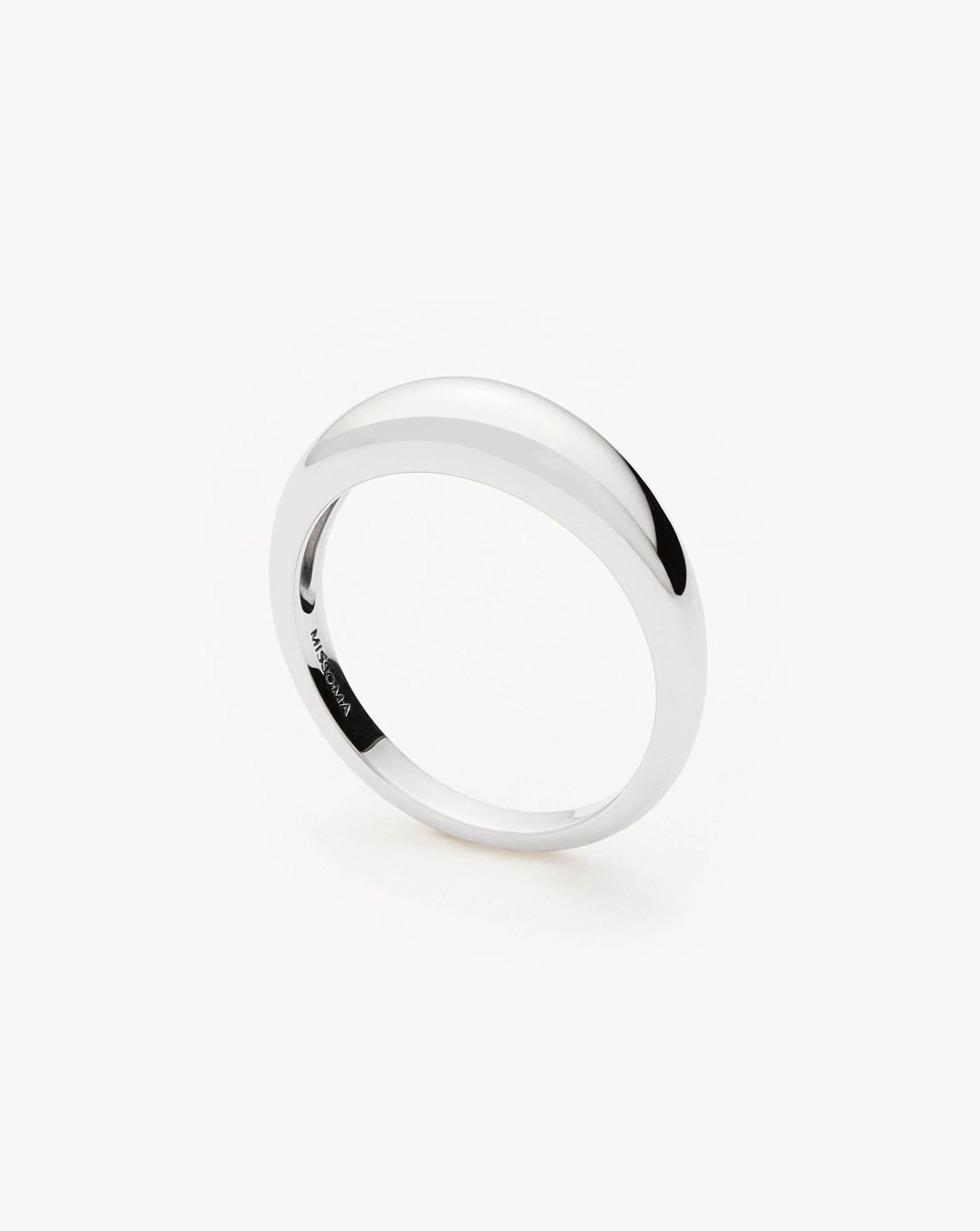 Solid Gold Classic Dome Ring | 14k Solid White Gold